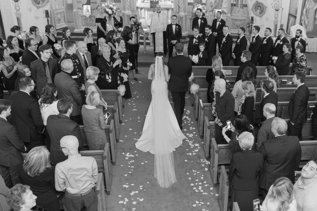 NJ bride and dad walking down the aisle