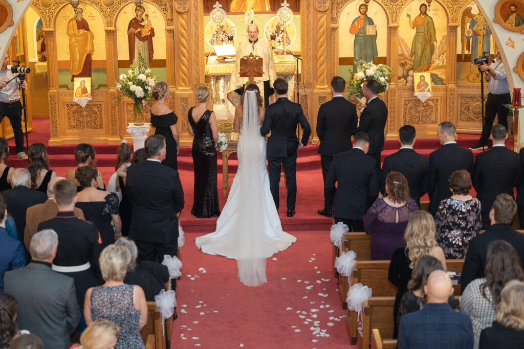 Bride and groom at NJ aisle