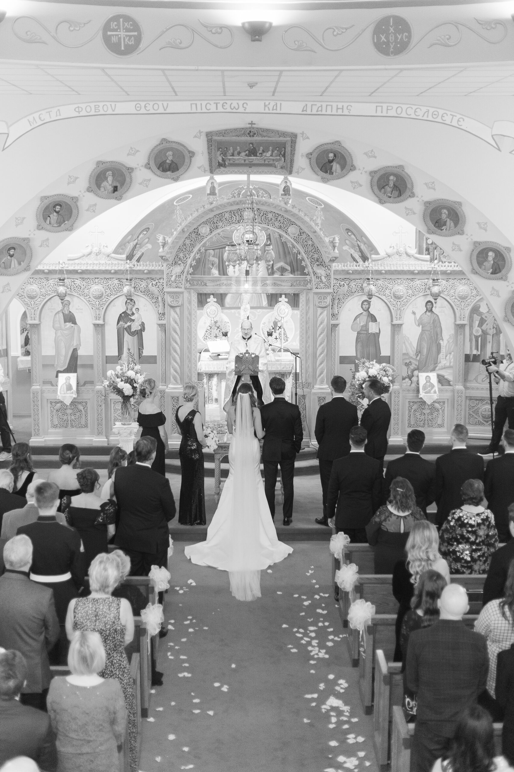 Bride and groom at NJ aisle