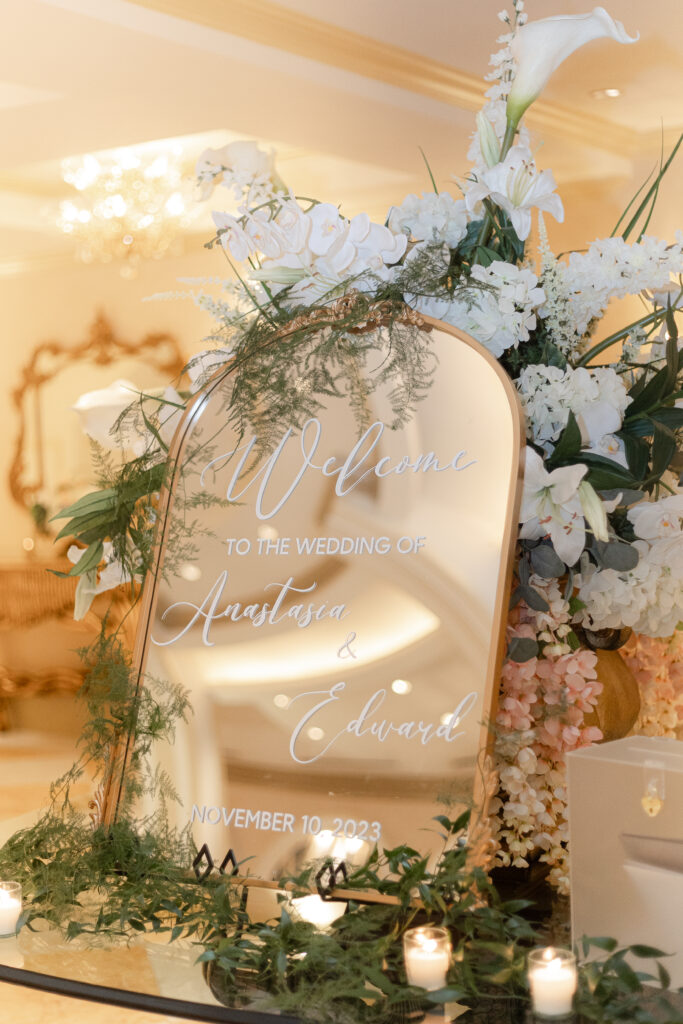 Wedding Reception details at The Grove