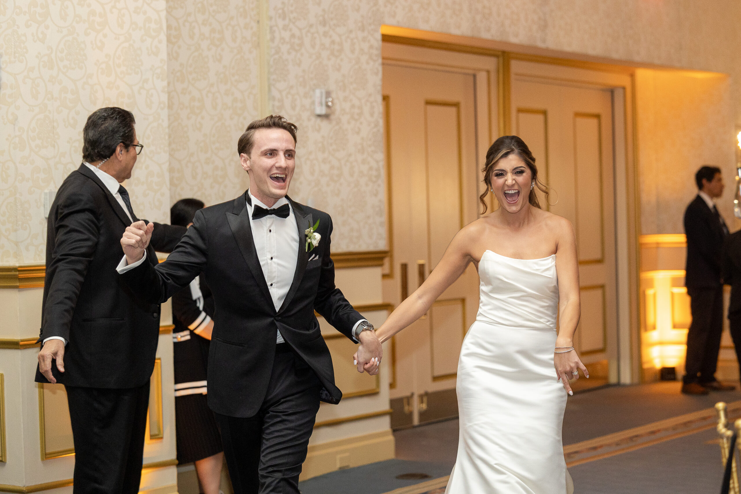 Bride and groom first dance in NJ wedding venue