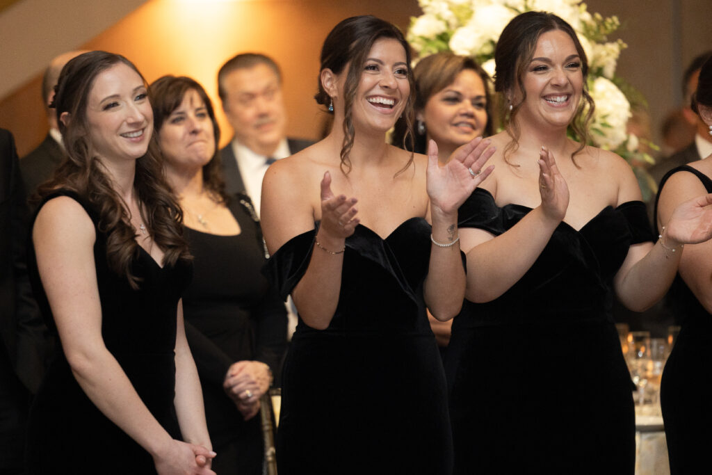 Wedding party reactions at NJ wedding venue