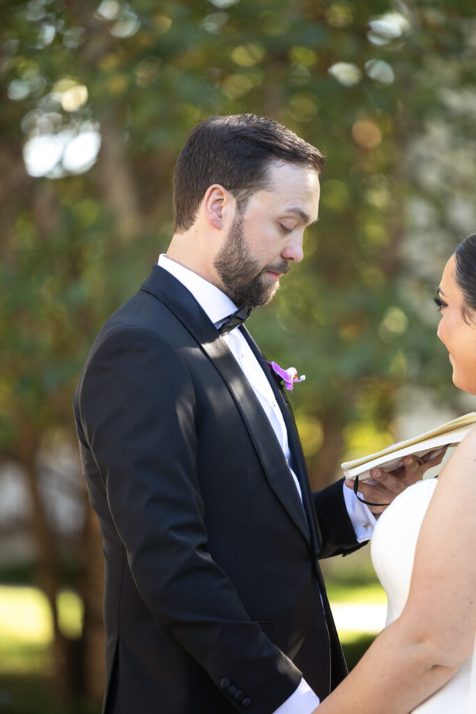 NJ groom reading vows