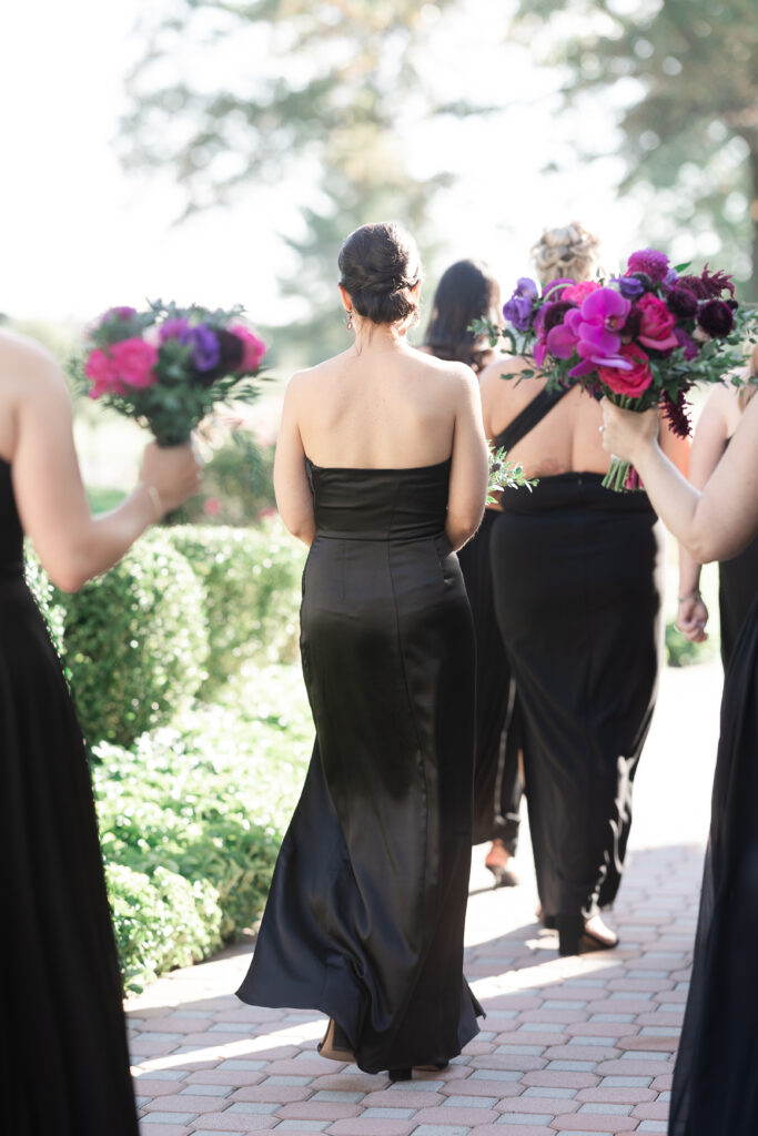 NJ Bridesmaids with Black Theme Dresses