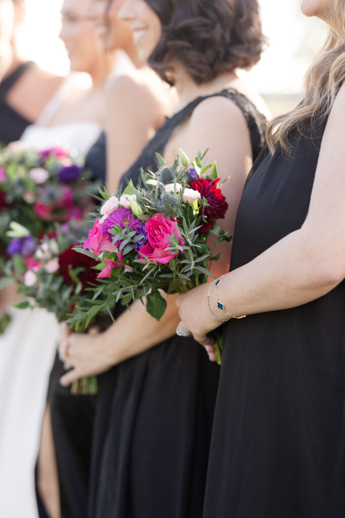 NJ Bridesmaids with Fall Themed Bouquets
