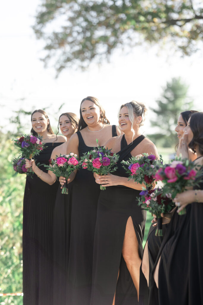 Bride and bridesmaids moments at Ryland Inn