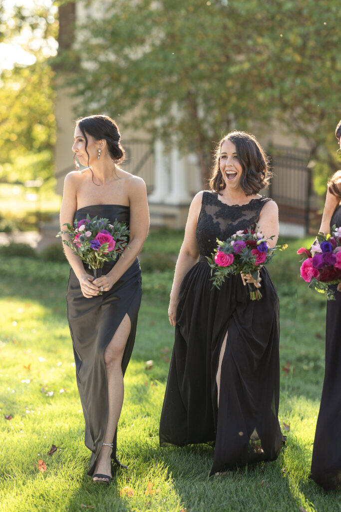Bride and bridesmaids moments at Ryland Inn