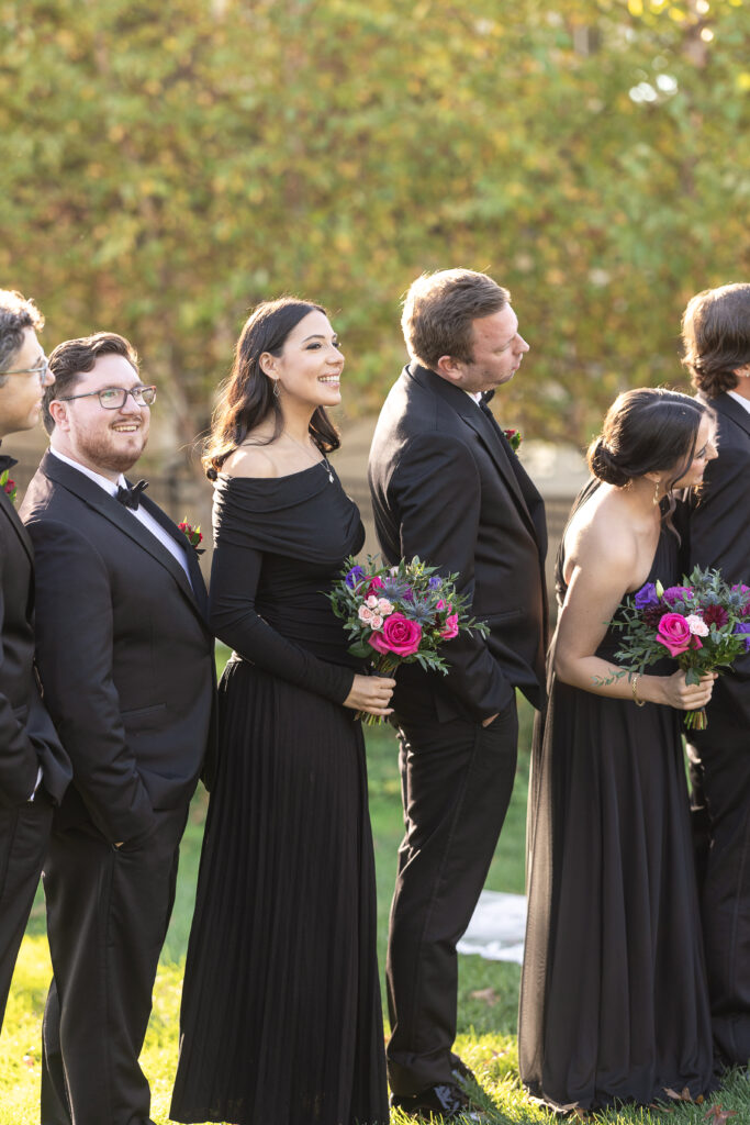 NJ bride and groom with wedding party at Ryland Inn