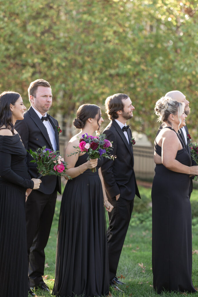NJ bride and groom with wedding party at Ryland Inn