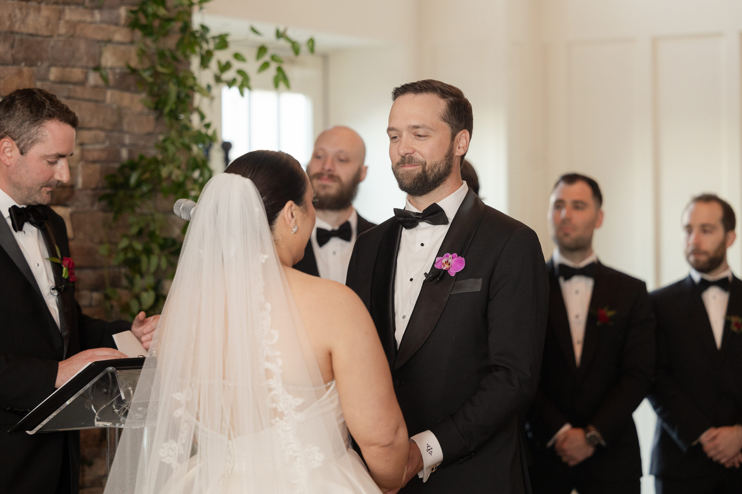 Bride and groom at NJ wedding ceremony