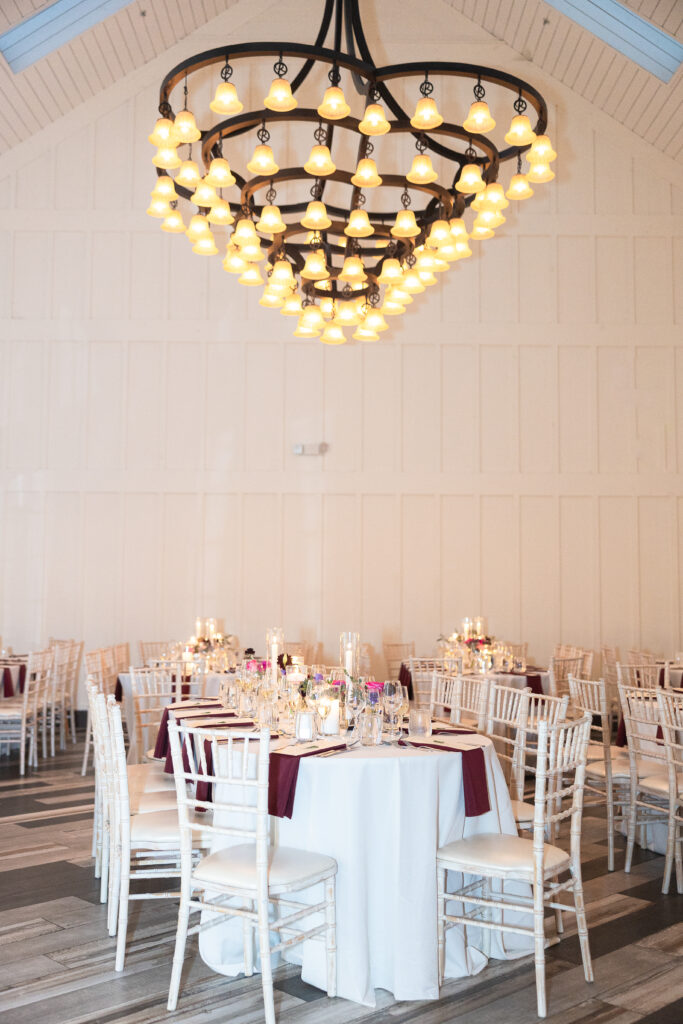 Wedding reception details at The Coach House