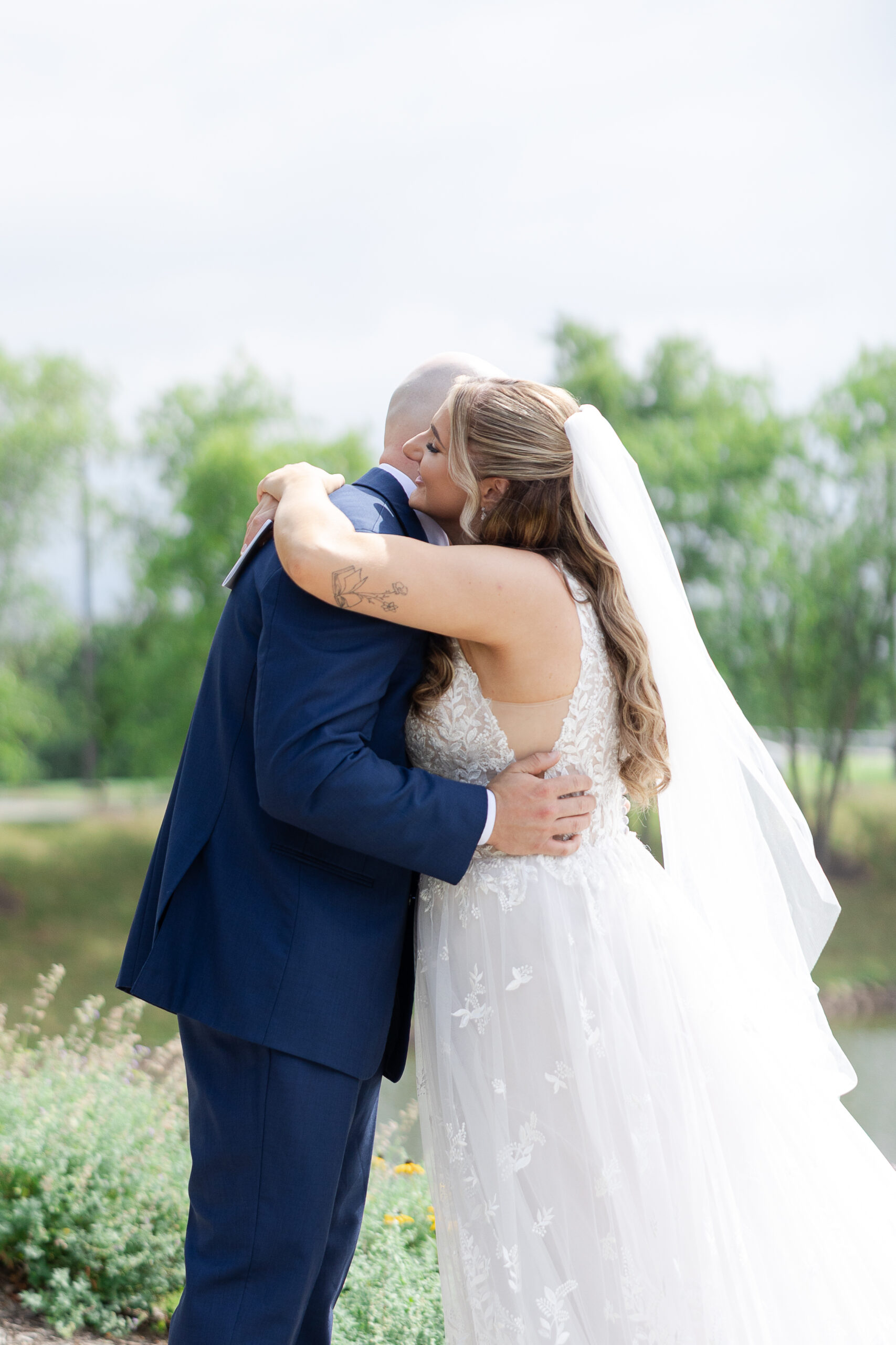 NJ wedding couple crying and emotional