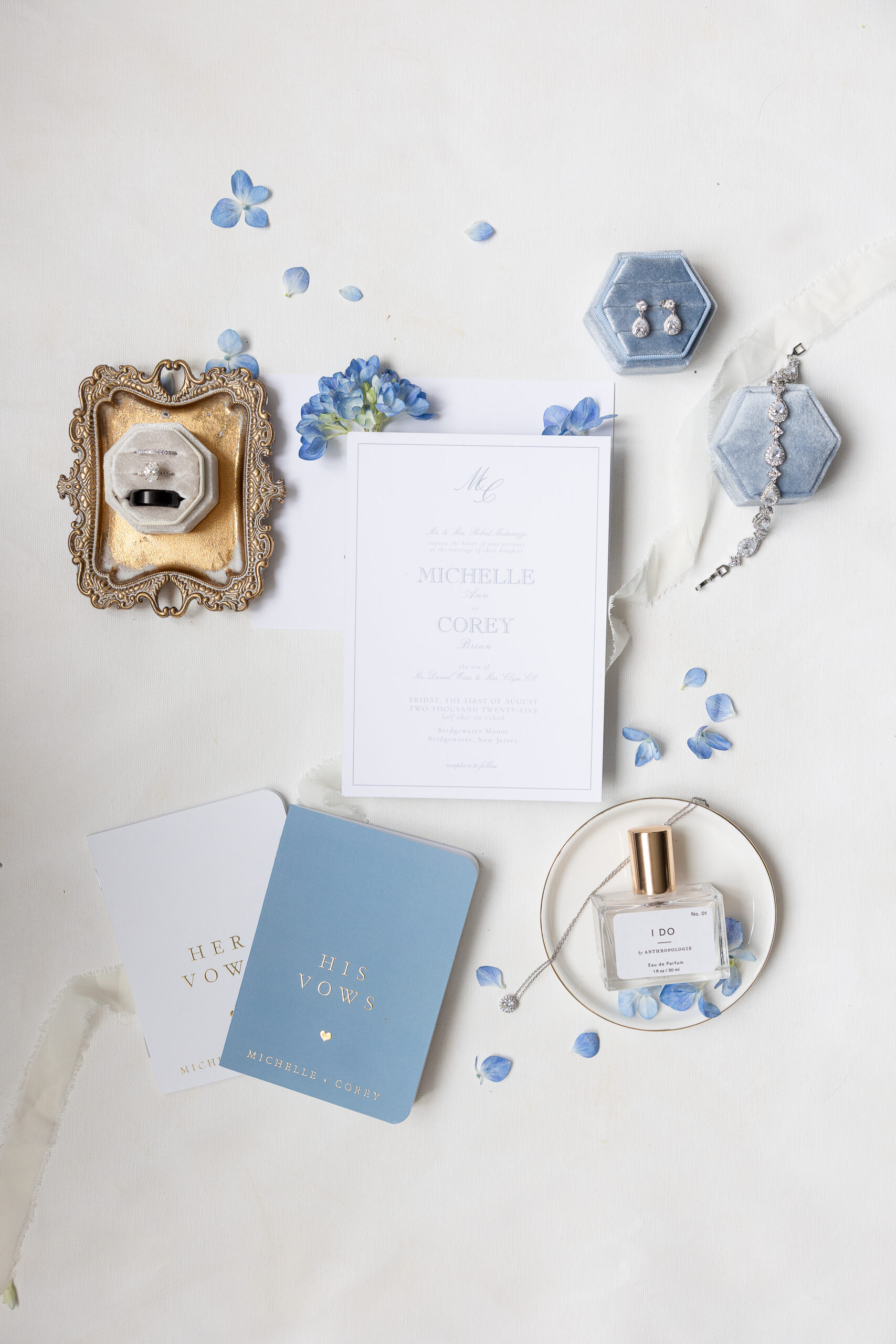 Wedding detail photography at Bridgewater Marriott hotel