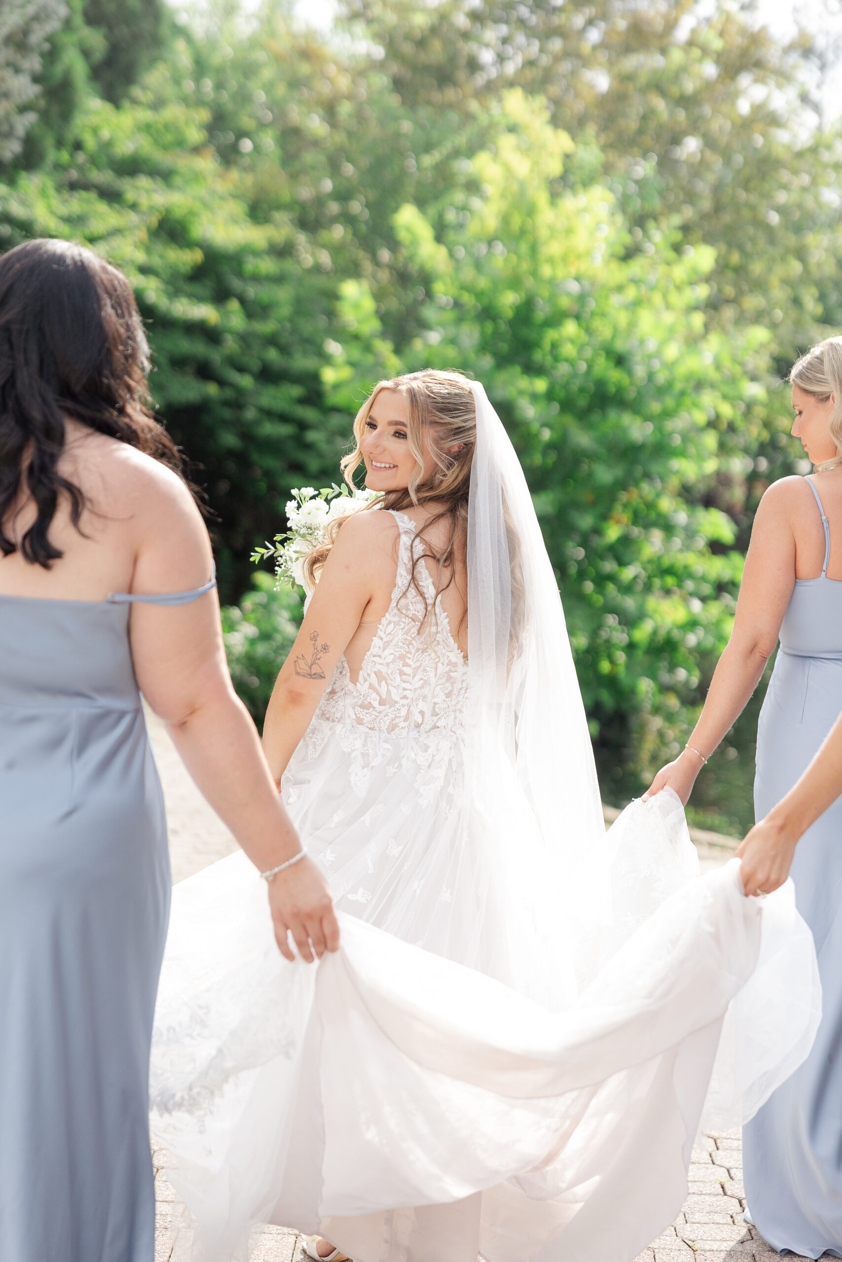 Bride and NJ bridesmaid at Bridgewater Manor