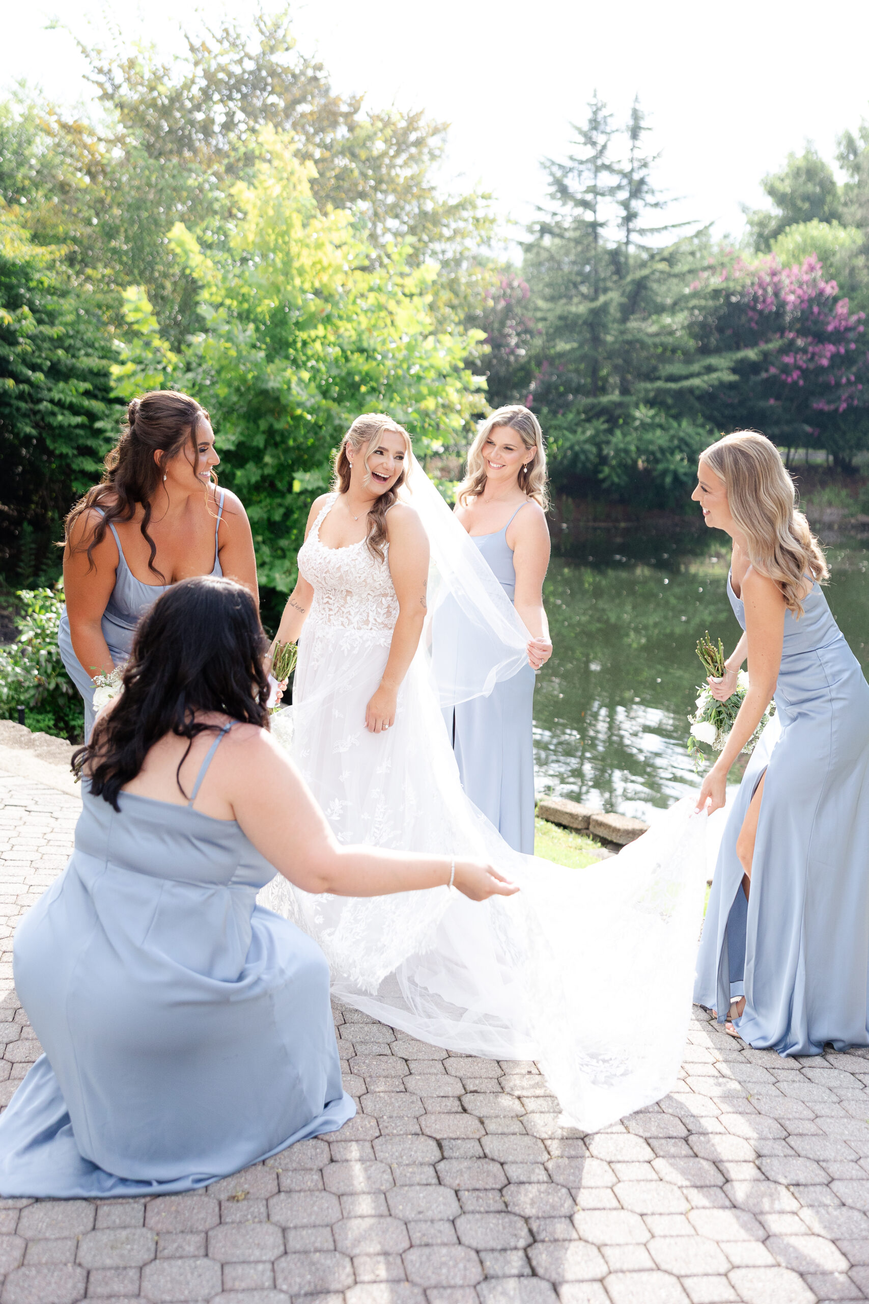 Bride and NJ bridesmaid at Bridgewater Manor