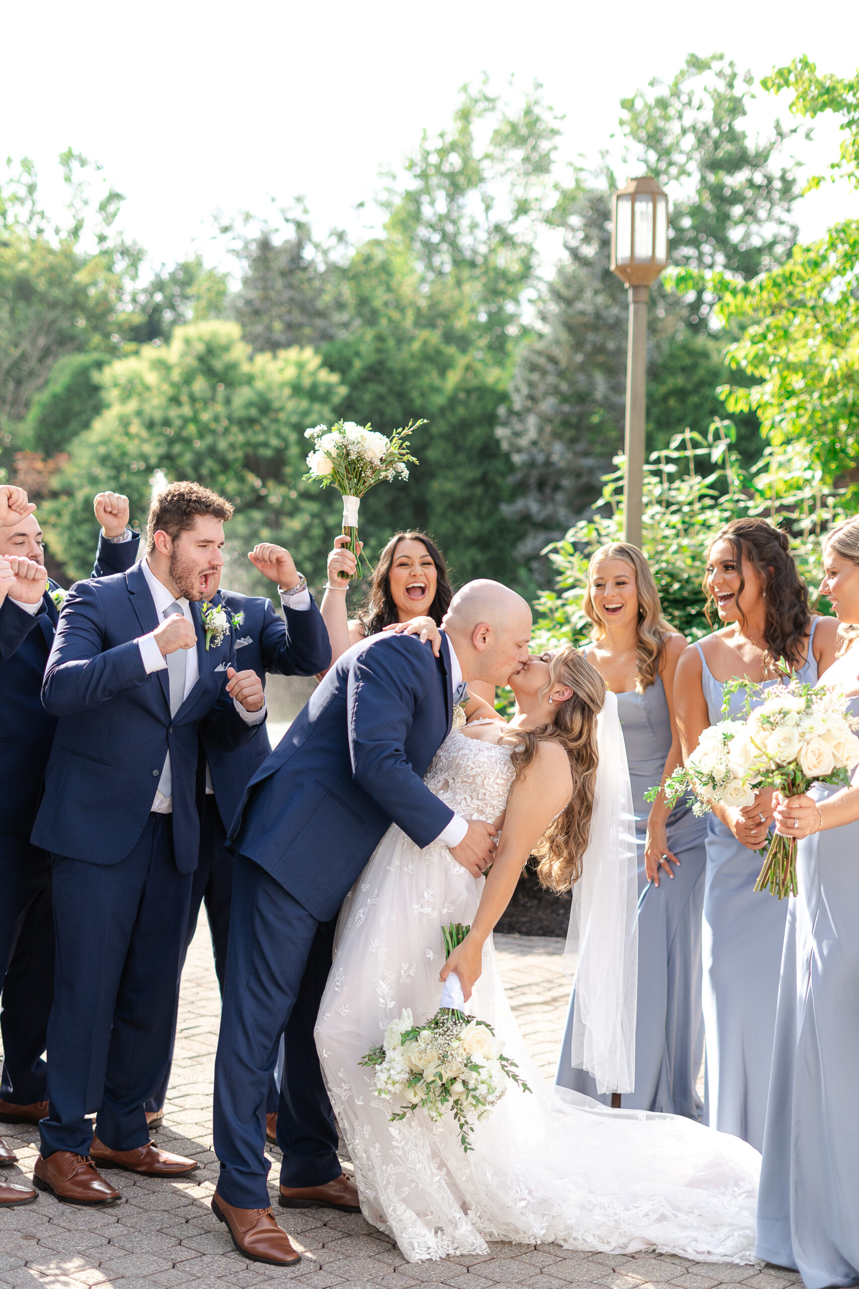 Wedding party portraits at Bridgewater Manor NJ