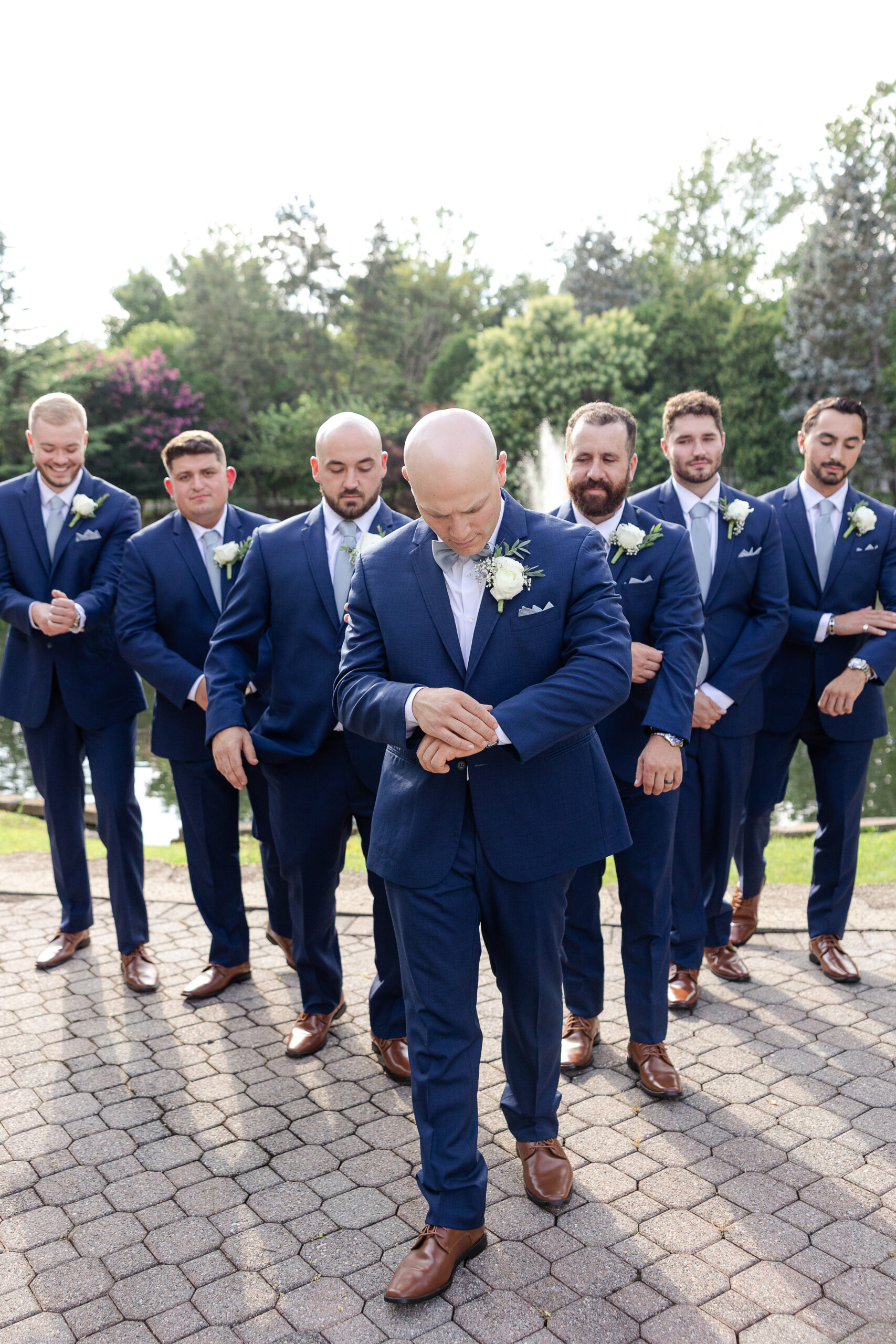 Groom and NJ groomsmen at Bridgewater Manor
