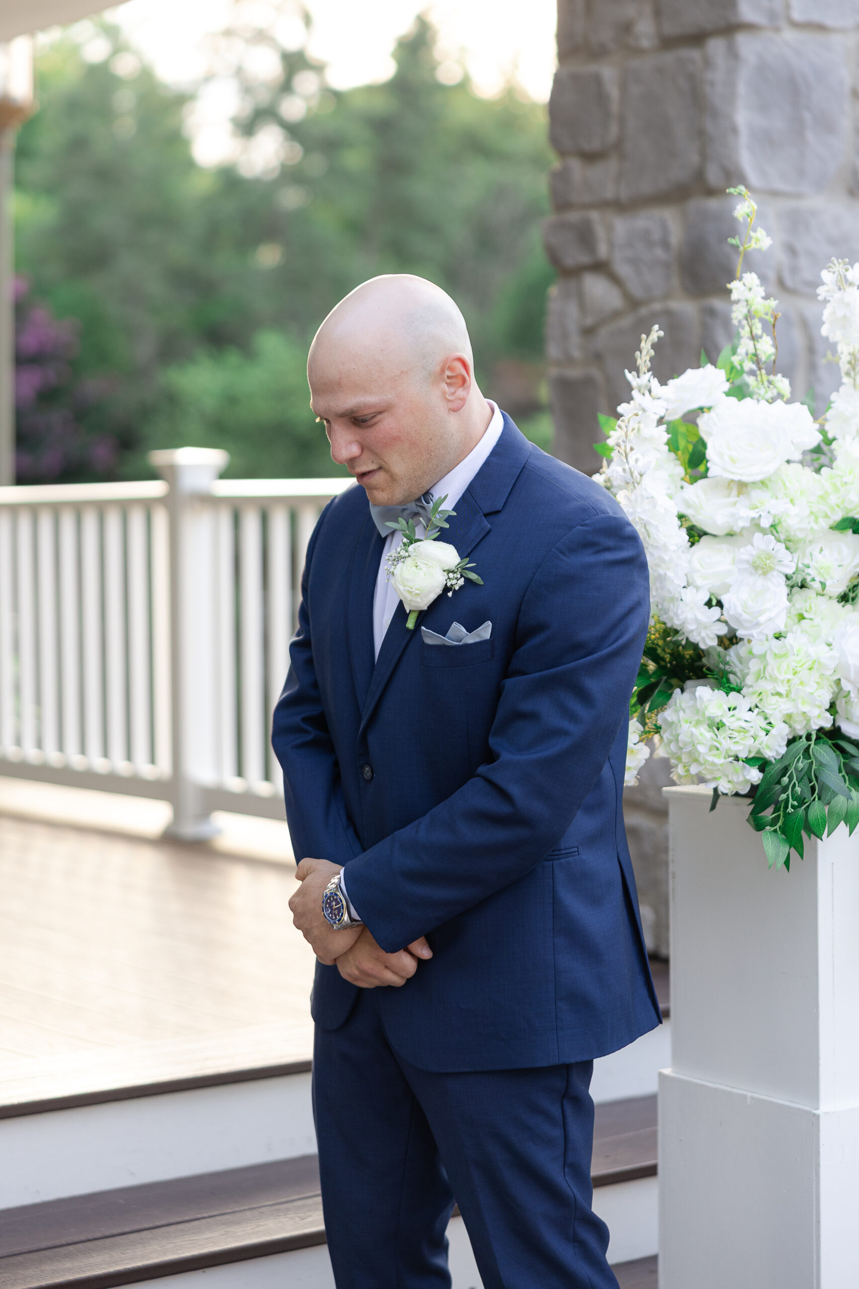 Groom at aisle during wedding ceremony in NJ