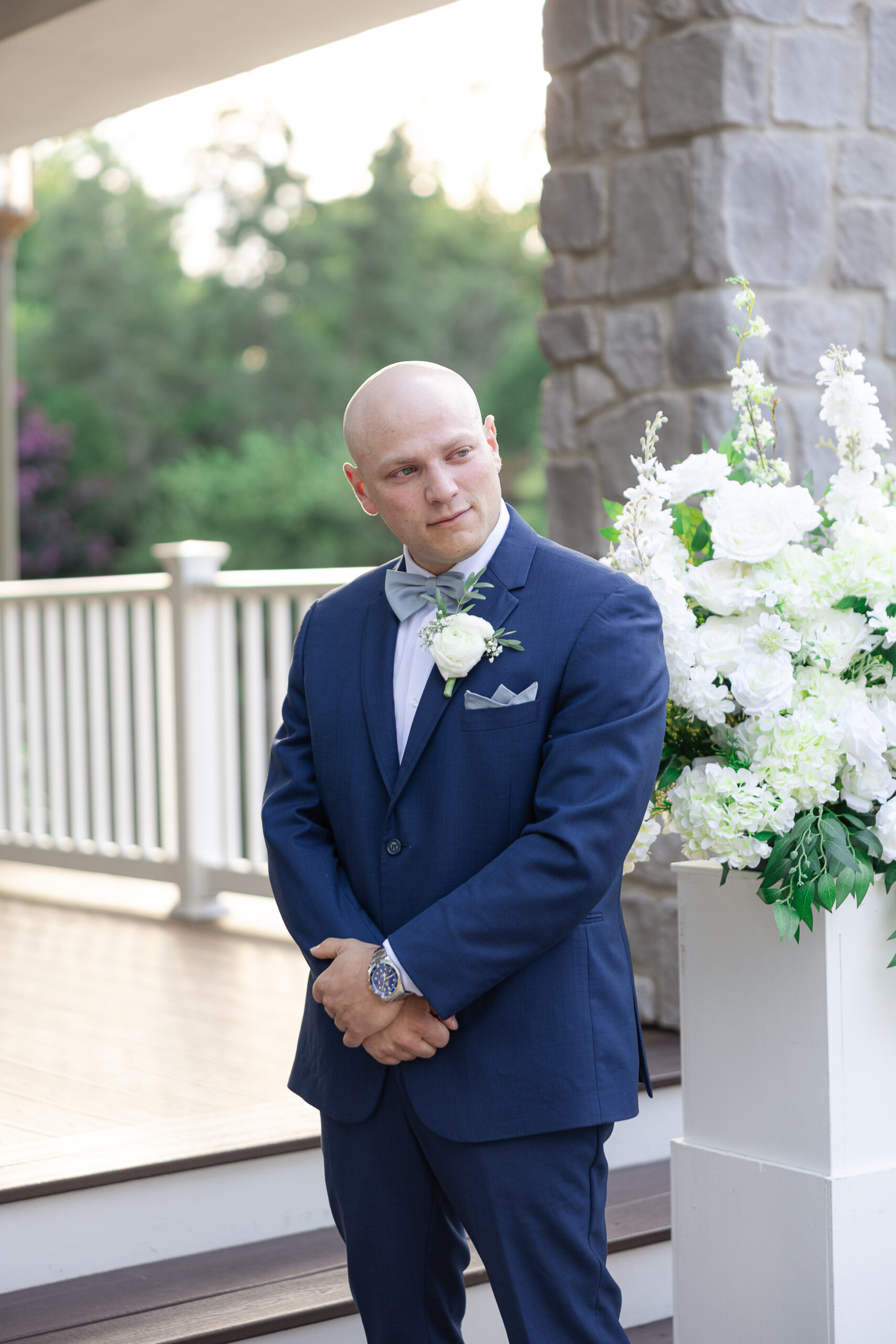 Groom at aisle during wedding ceremony in NJ