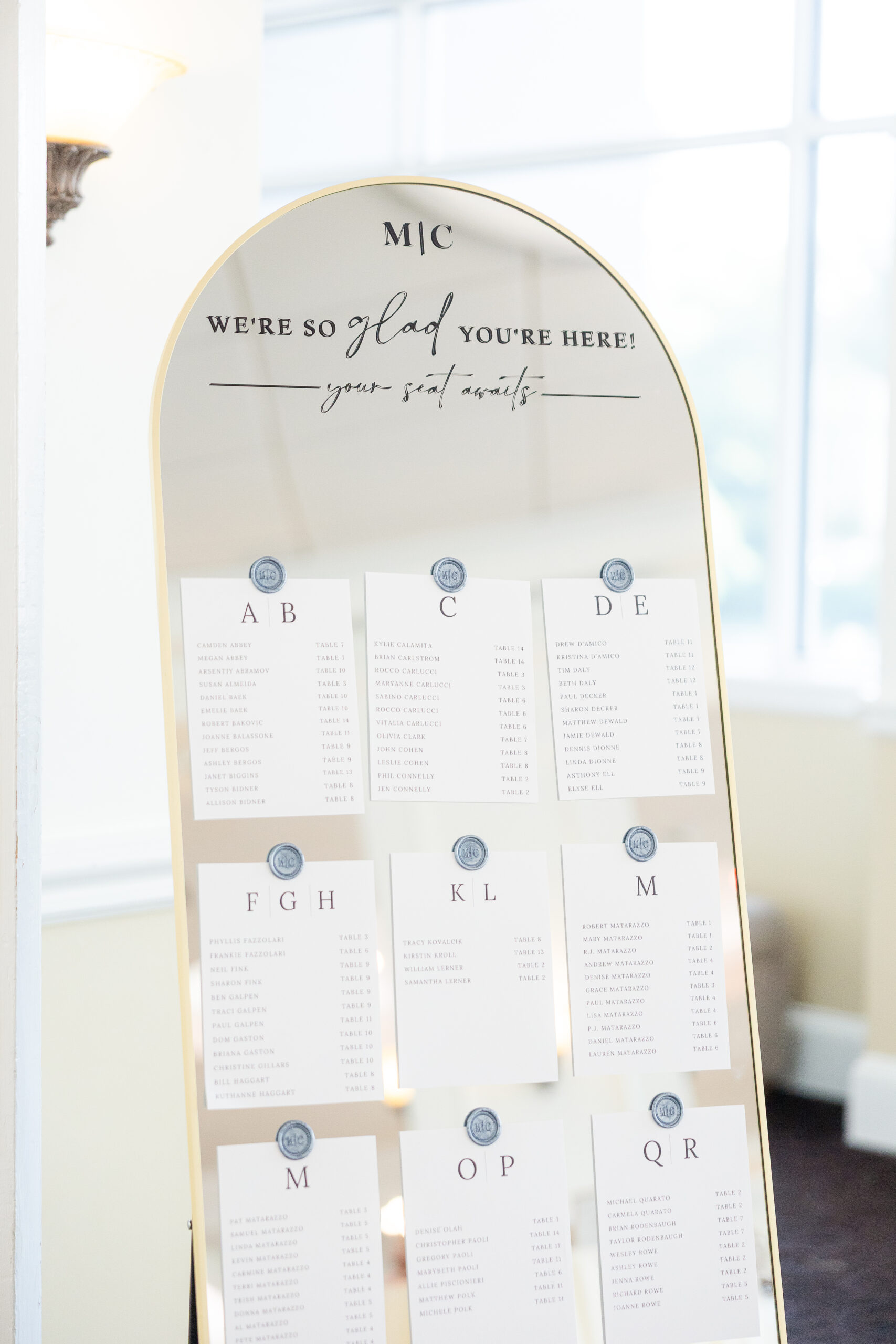 Indoor wedding reception decor