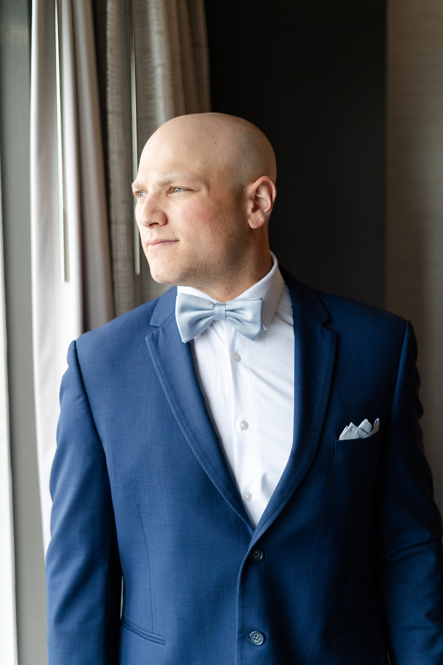 Groom getting ready at Bridgewater Marriott