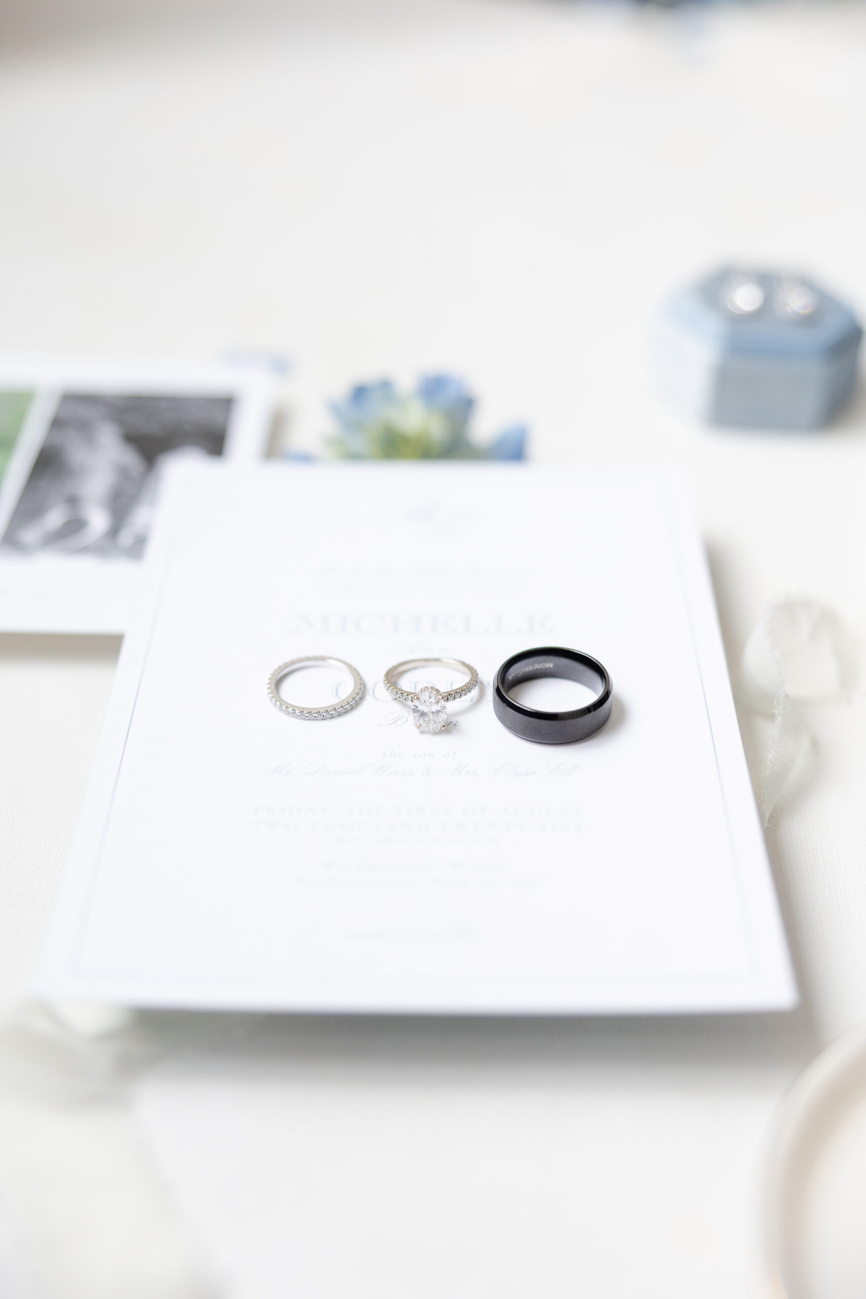 Wedding detail photography at Bridgewater Marriott hotel