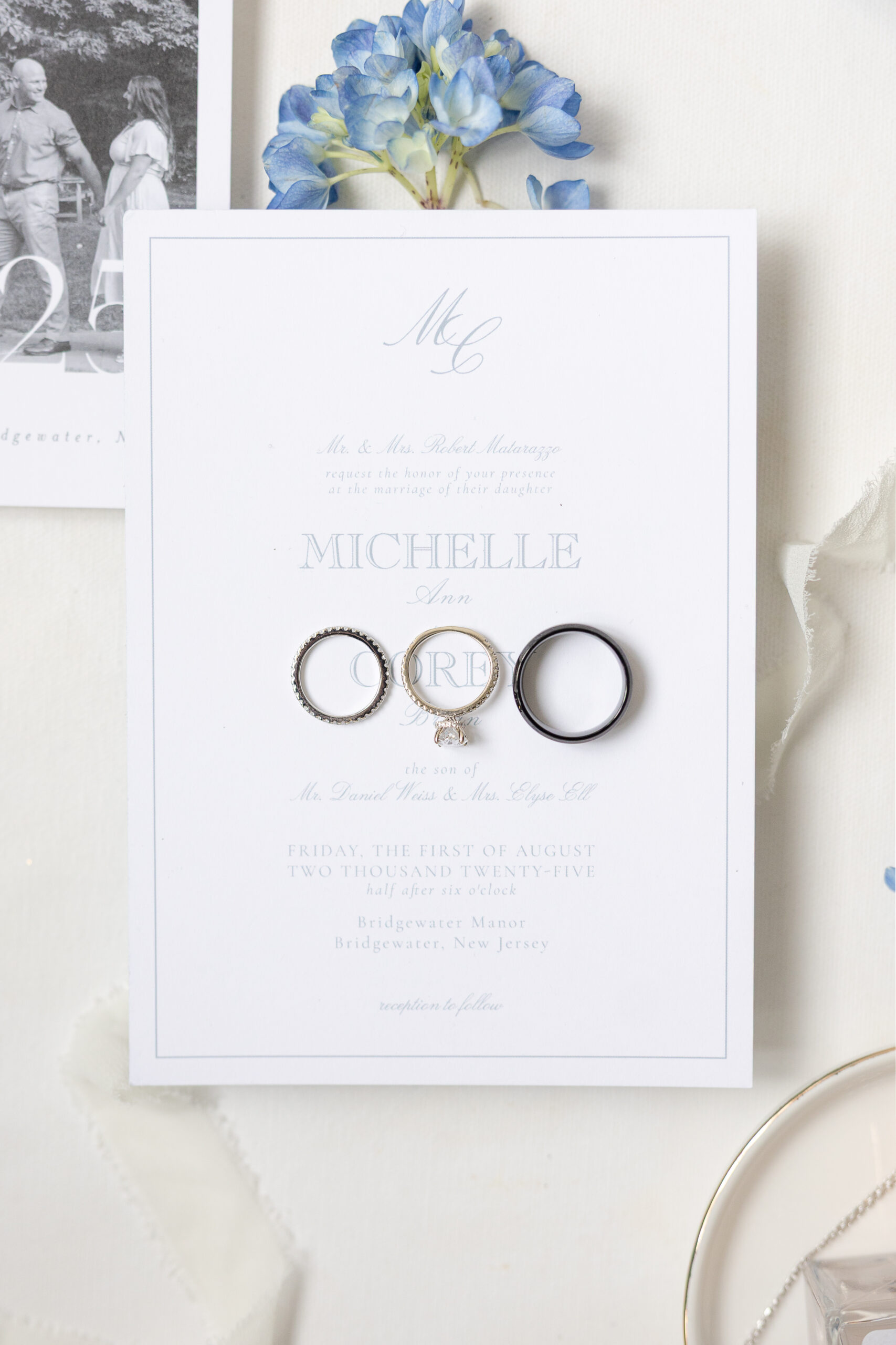 Wedding detail photography at Bridgewater Marriott hotel