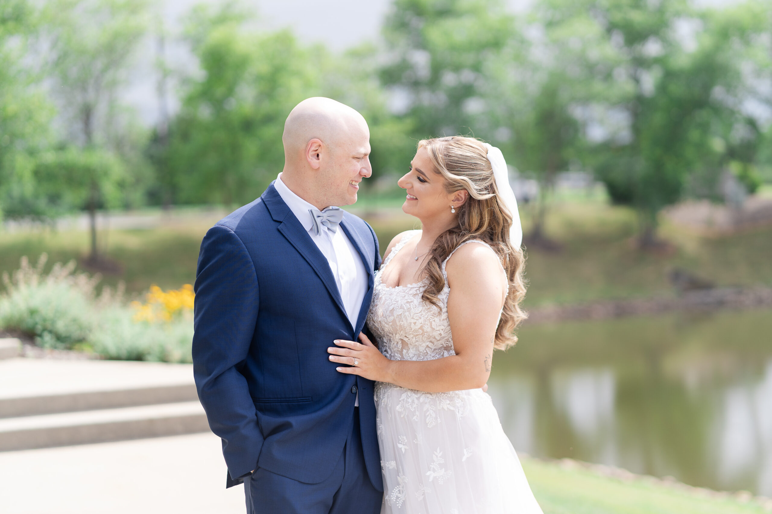 Luxury outdoor wedding portraits Bridgewater Marriott