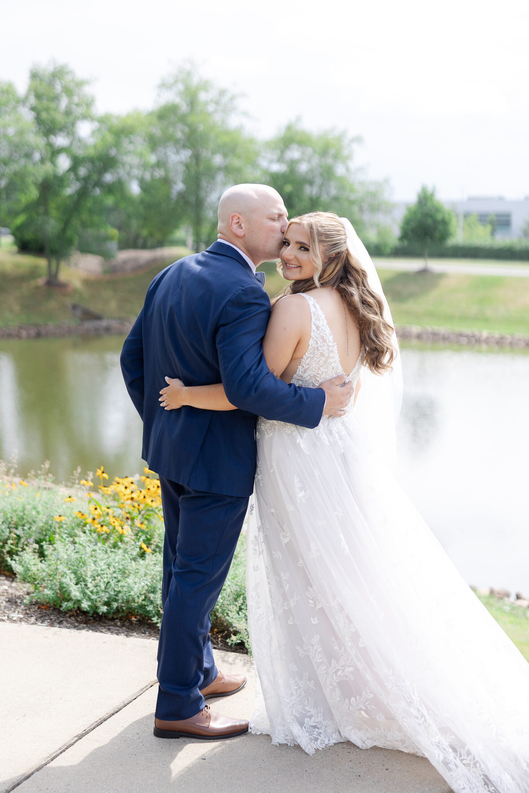 Luxury outdoor wedding portraits Bridgewater Marriott