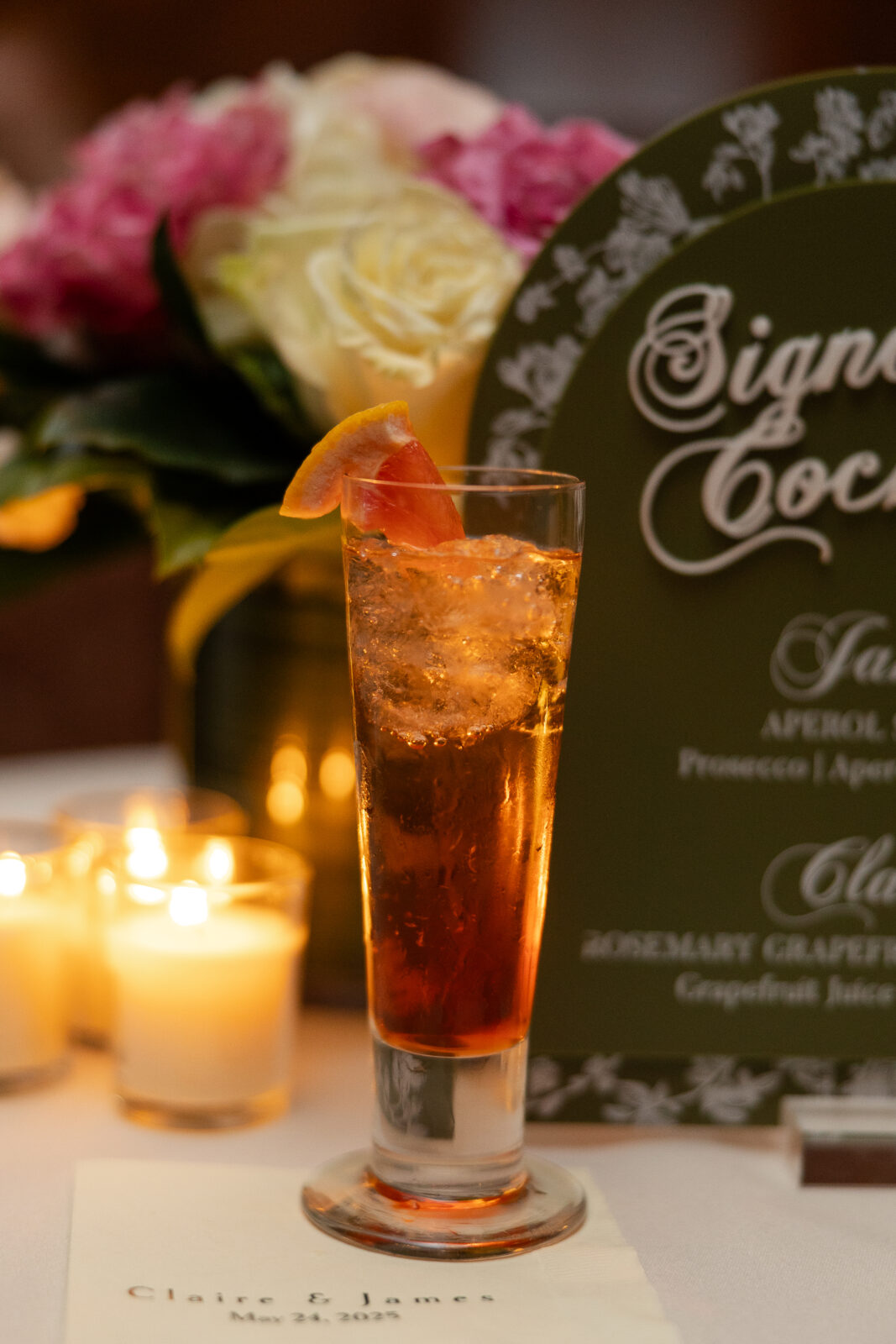 NYC wedding signature drinks at Harold Pratt House