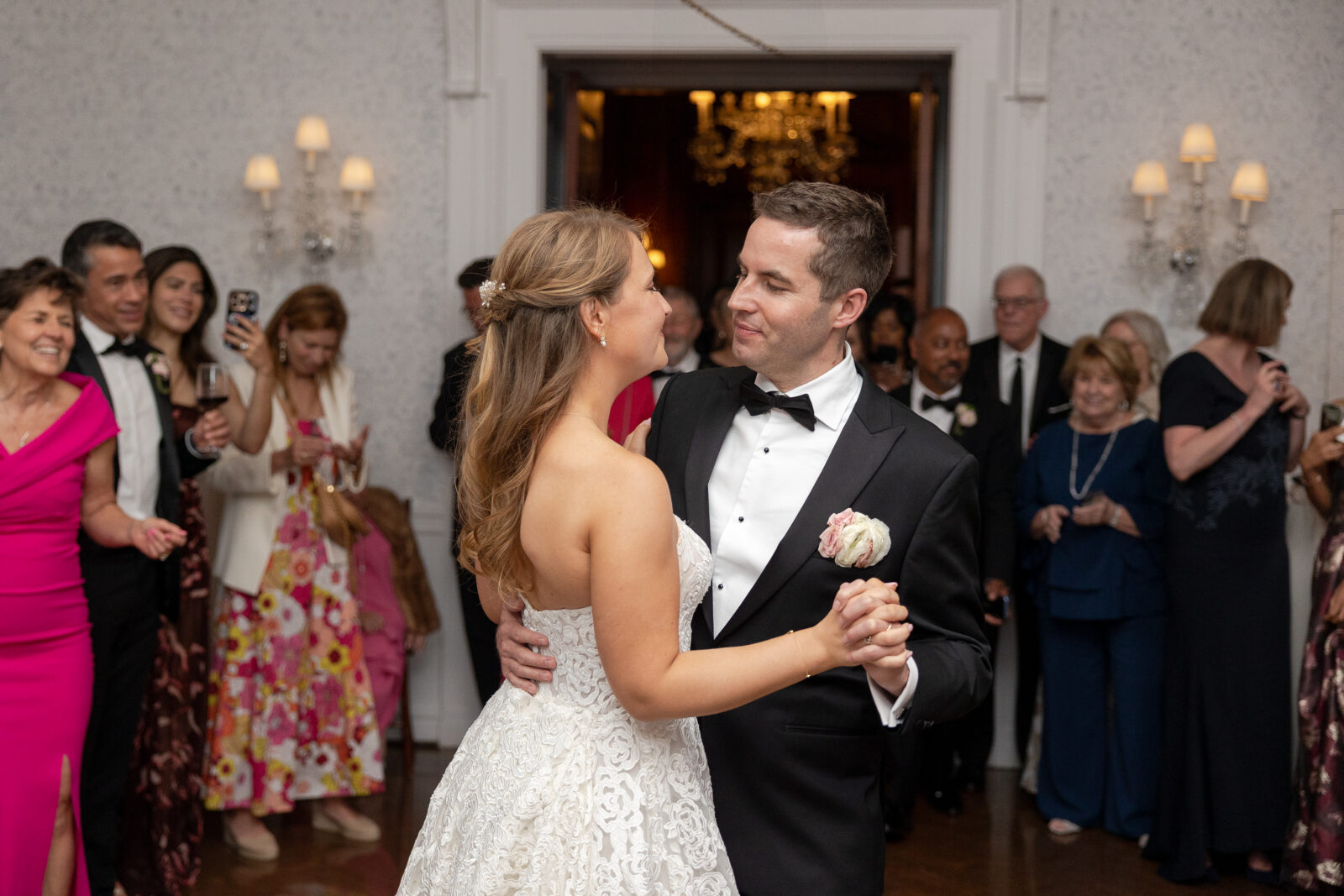 First dance with bride and groom at Harold Pratt House