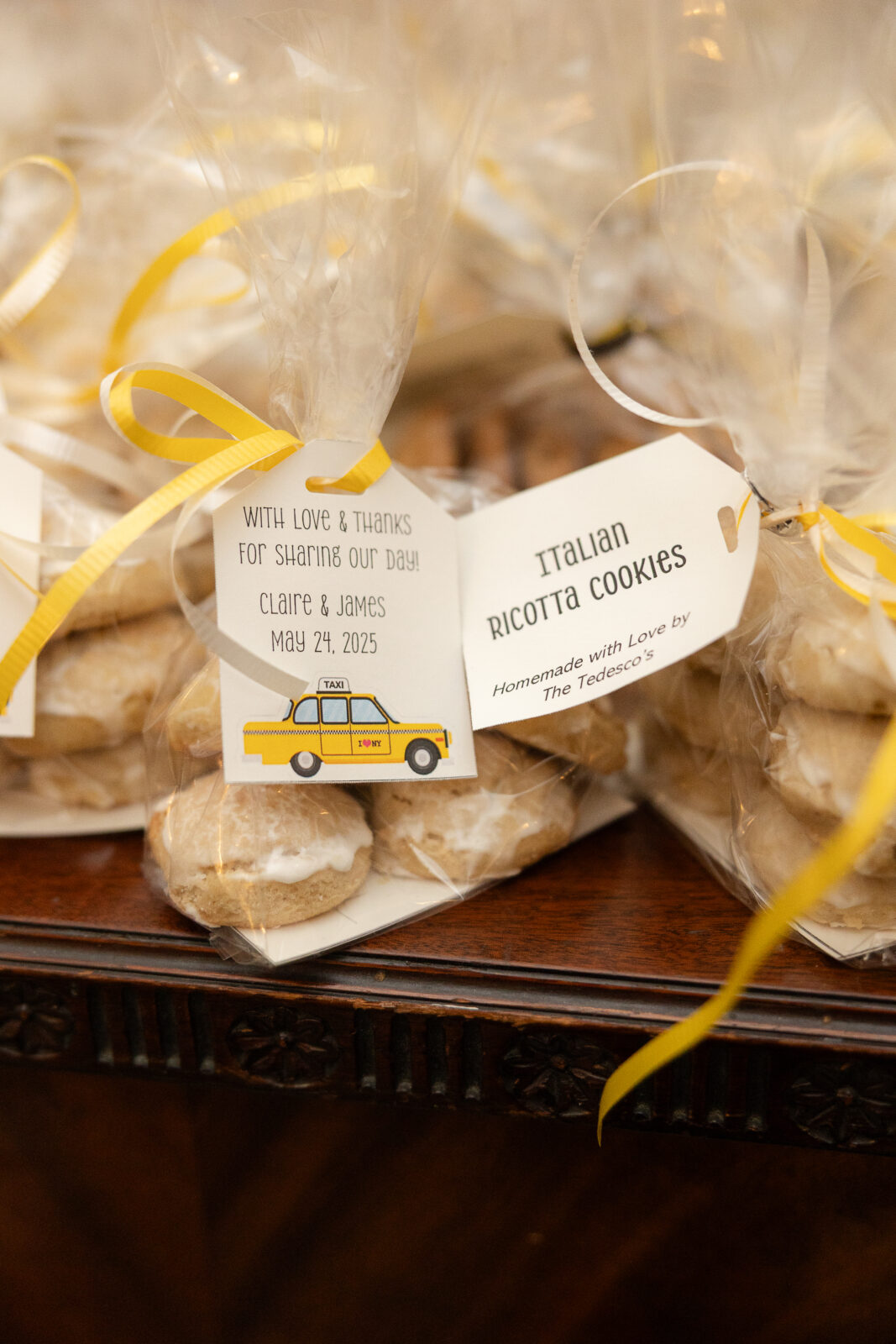 Wedding favors at Harold Pratt House