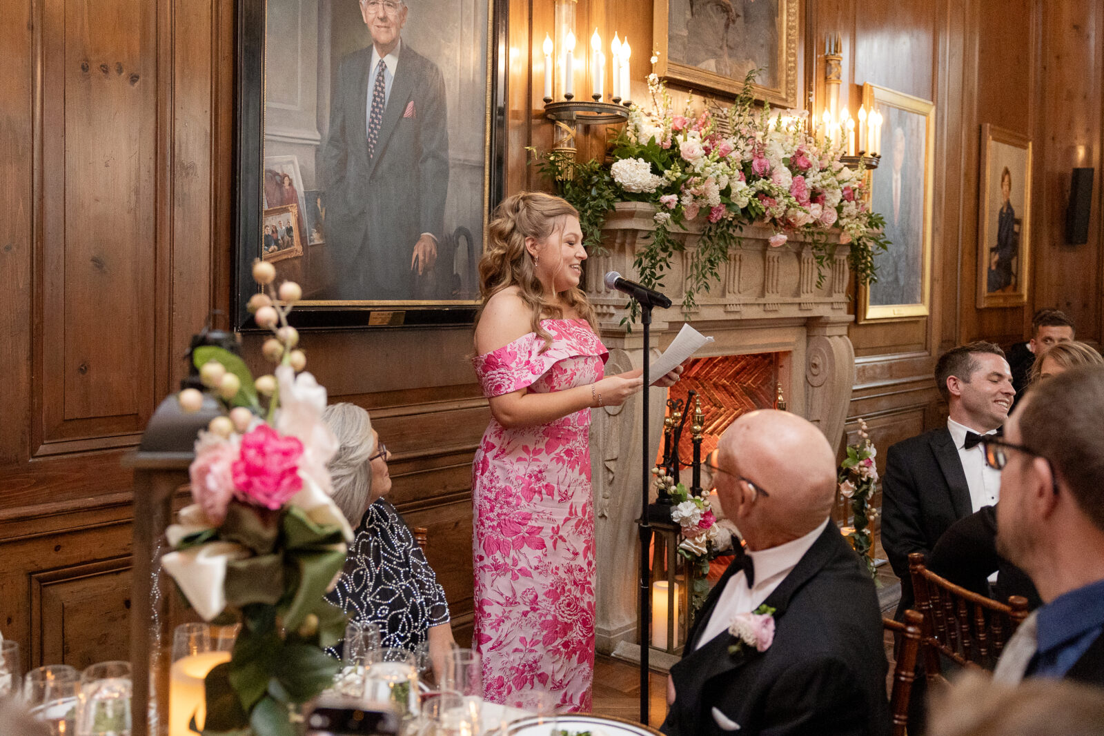 Reception speak at Harold Pratt House wedding