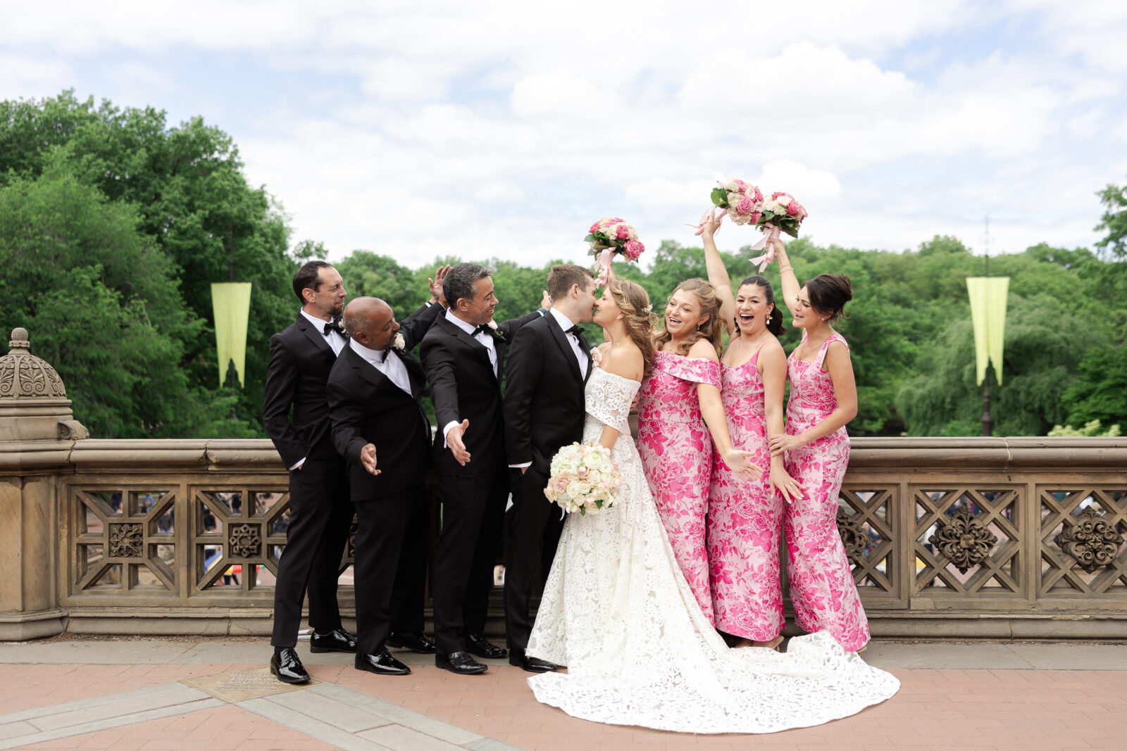 Wedding Party at Bethesda Terrace
