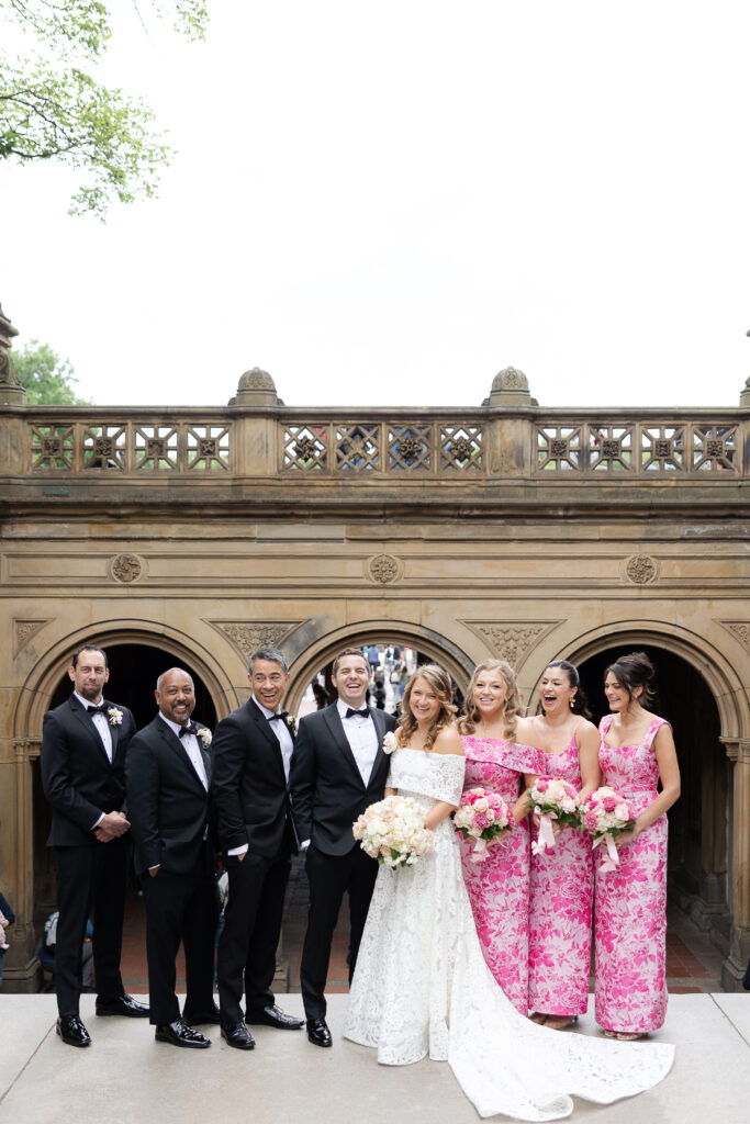 NYC Wedding Party at Bethesda Terrace Central Park