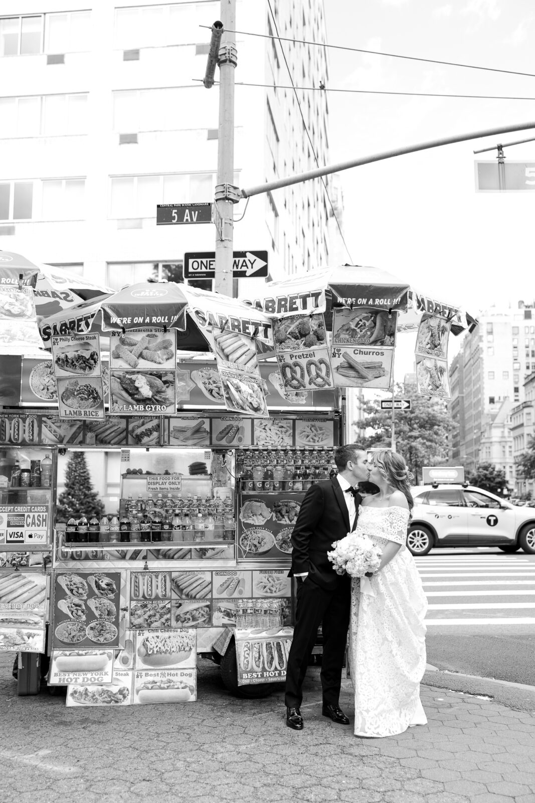 NYC Hot Dog Stand Wedding Portraits