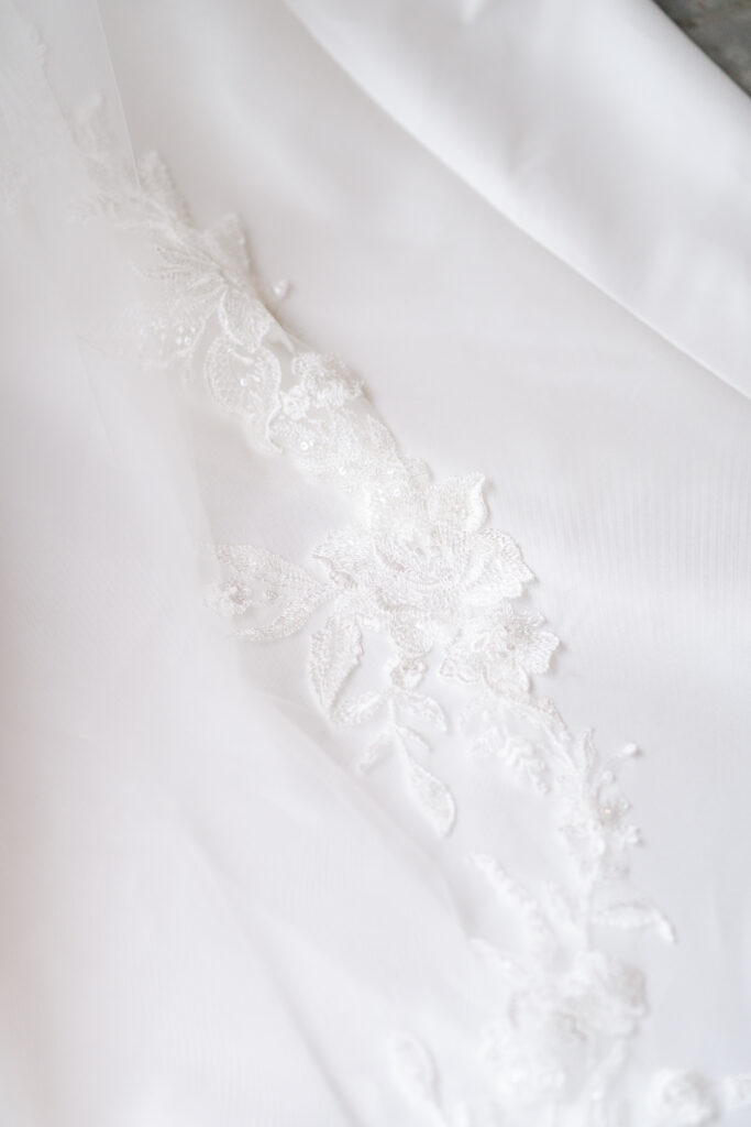 Wedding dress details in New Hope, PA