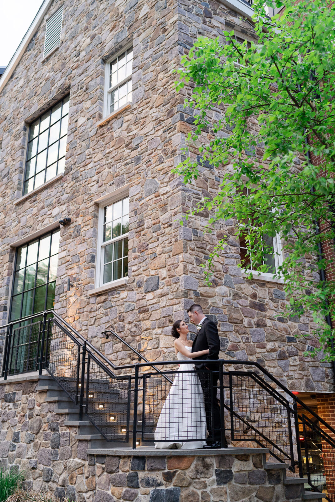 Sunset portraits along River House exterior venue