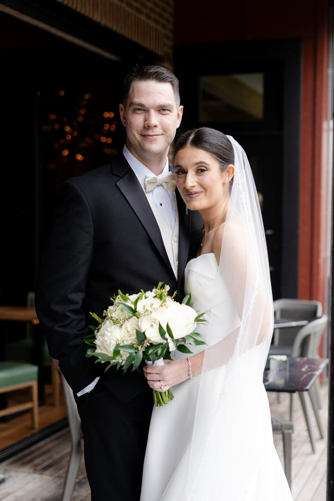 Bride and groom at River House wedding venue