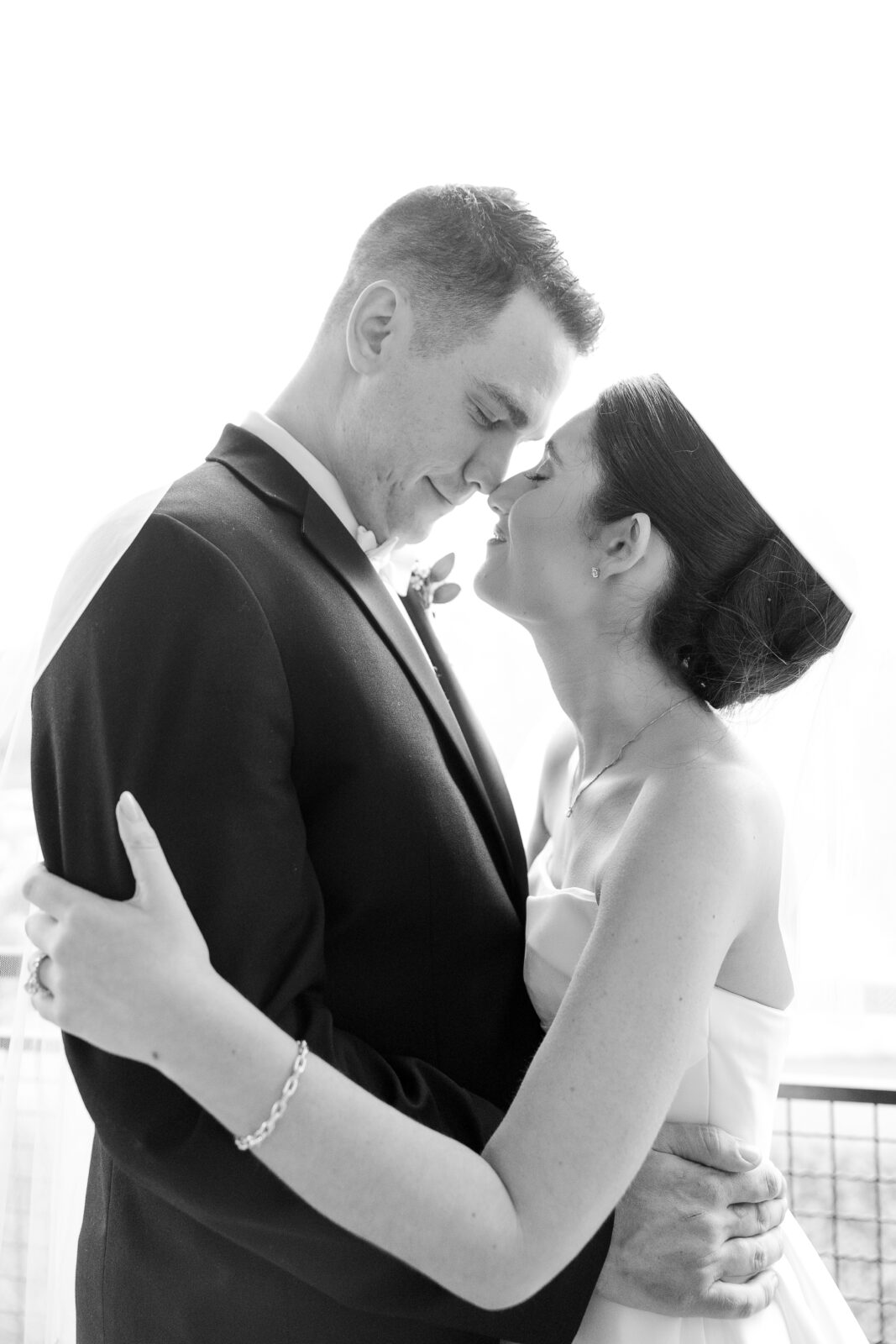 New Hope Bride and Groom Outdoor Portraits under veil