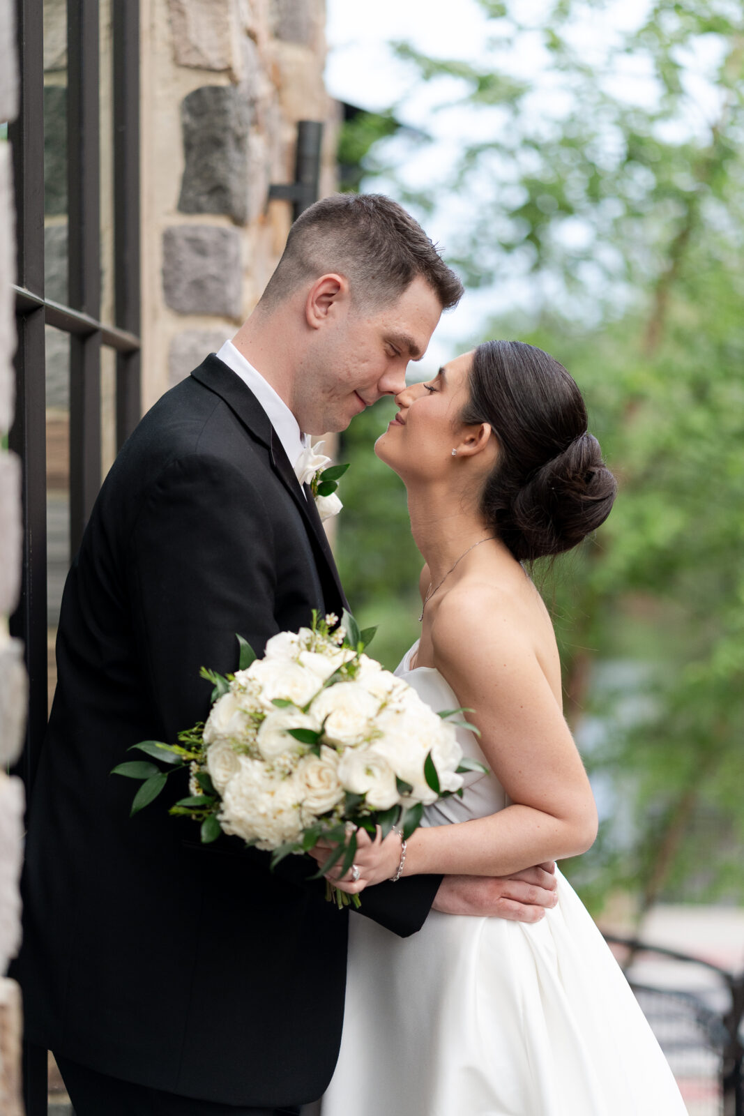 Soft evening light wedding portraits in New Hope Pennsylvania