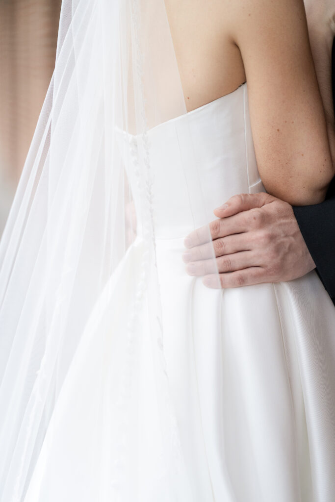 Wedding dress details in New Hope, PA