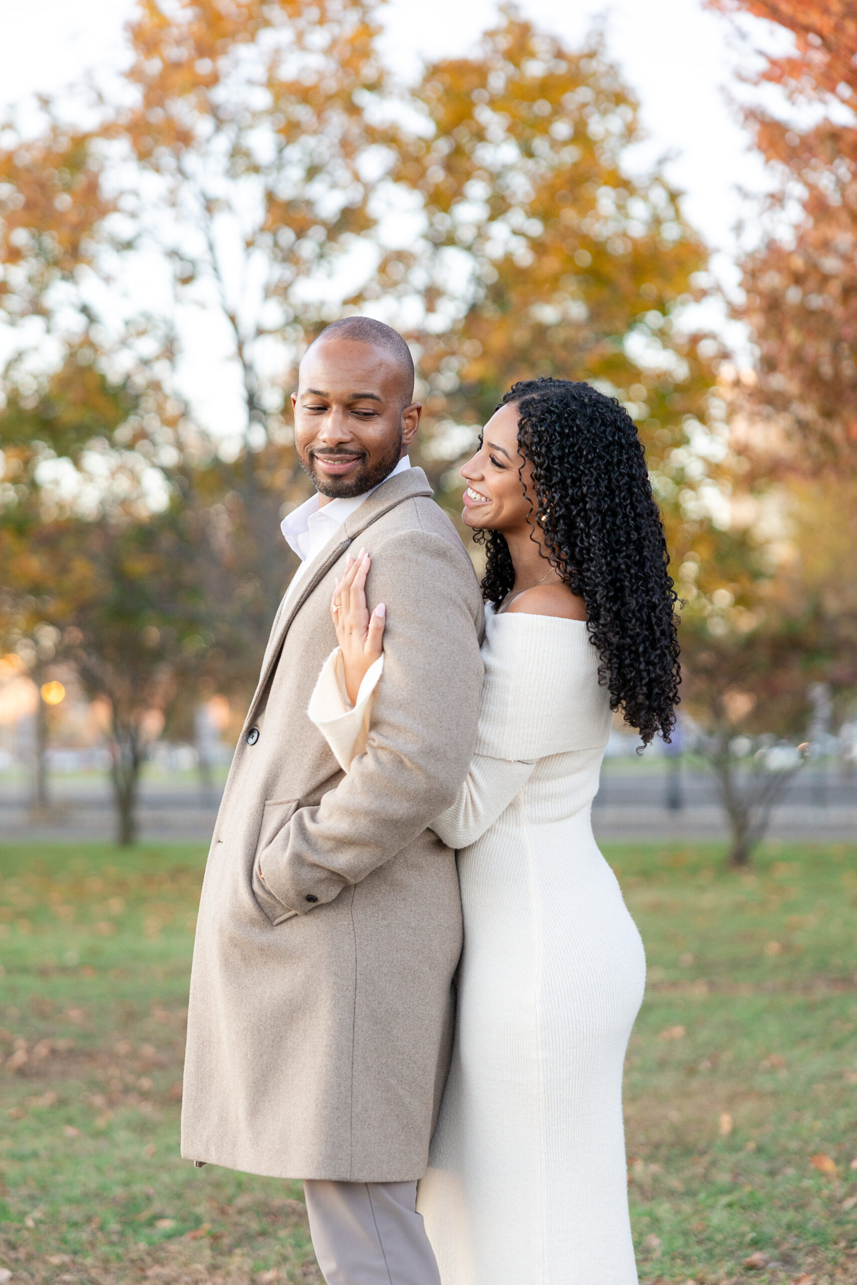 Fall engagement portraits at Jersey City