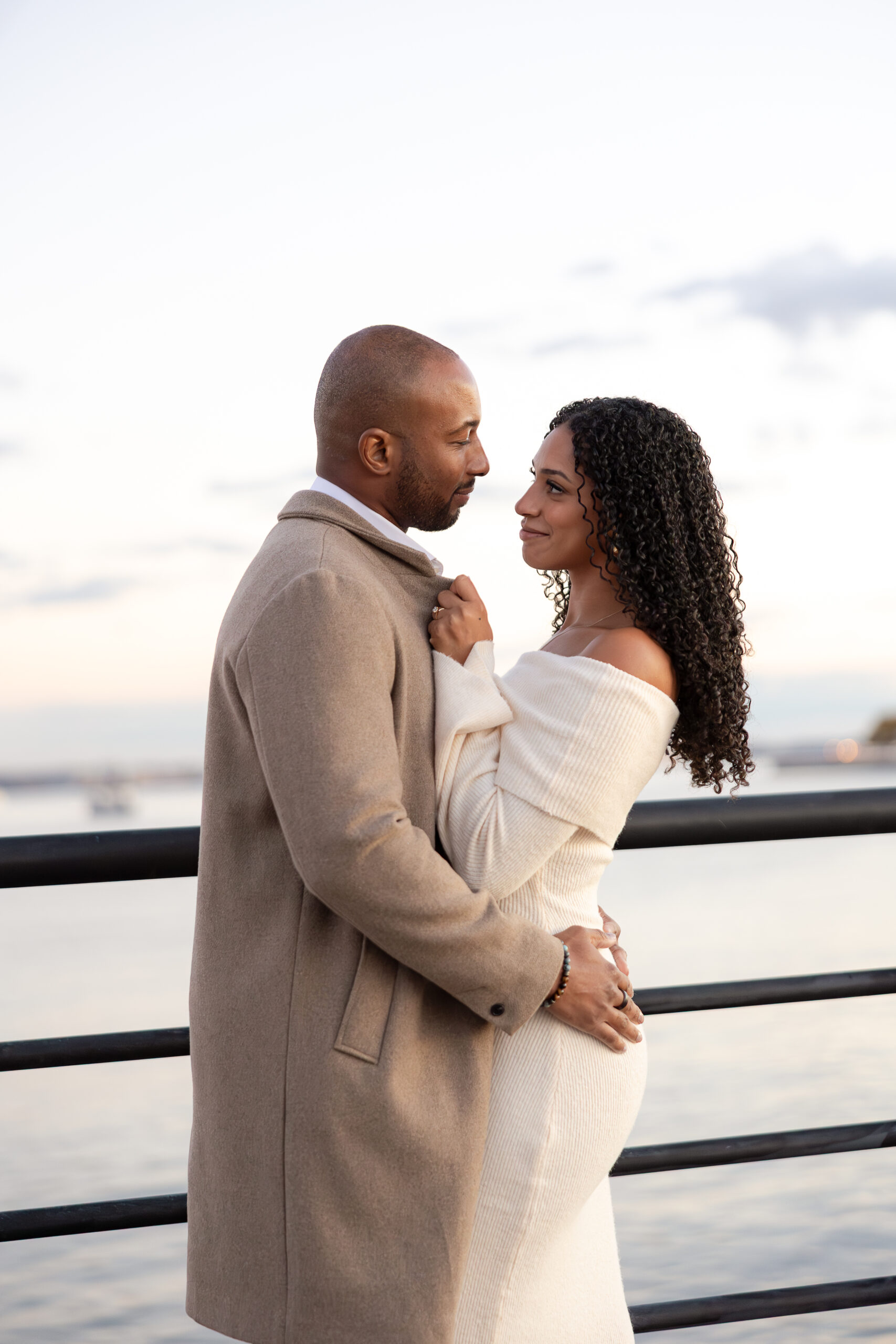 Golden hour engagement photos at Liberty State Park in Jersey City