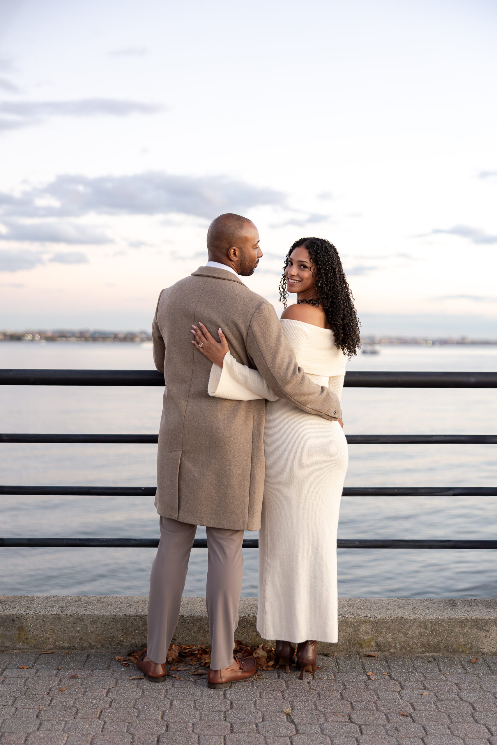 Golden hour engagement photos at Liberty State Park in Jersey City