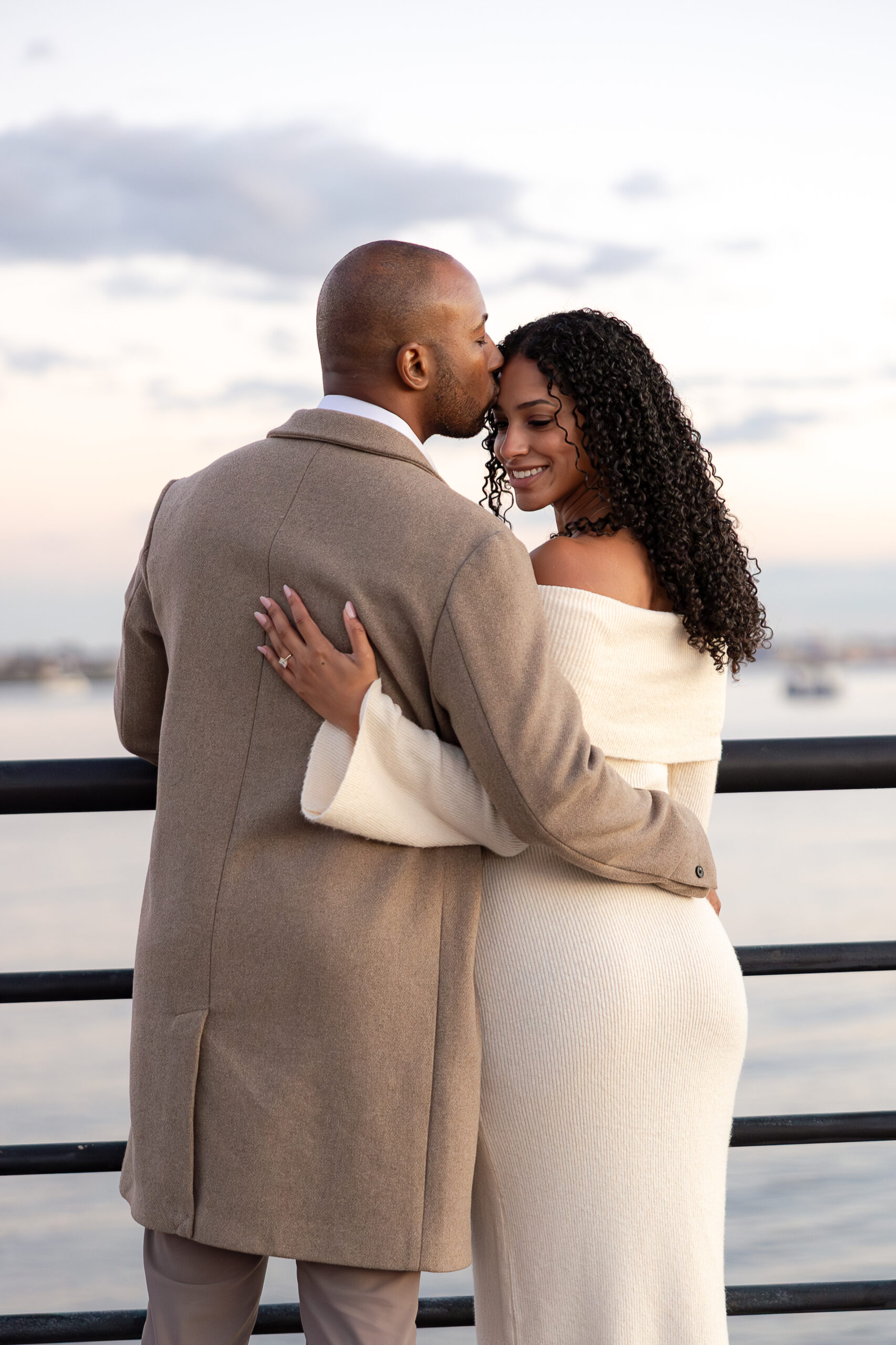 Golden hour engagement photos at Liberty State Park in Jersey City