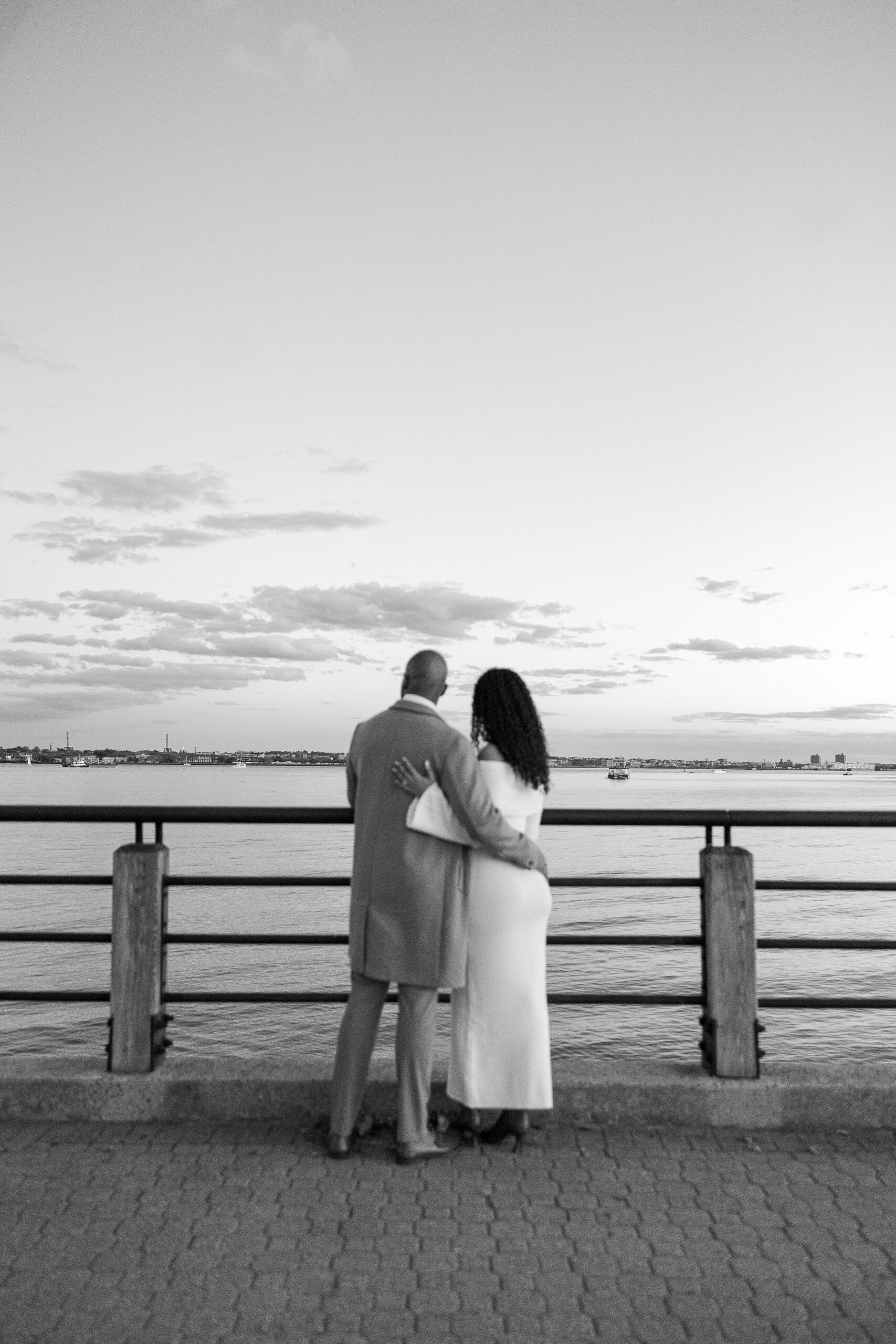 Golden hour engagement photos at Liberty State Park in Jersey City