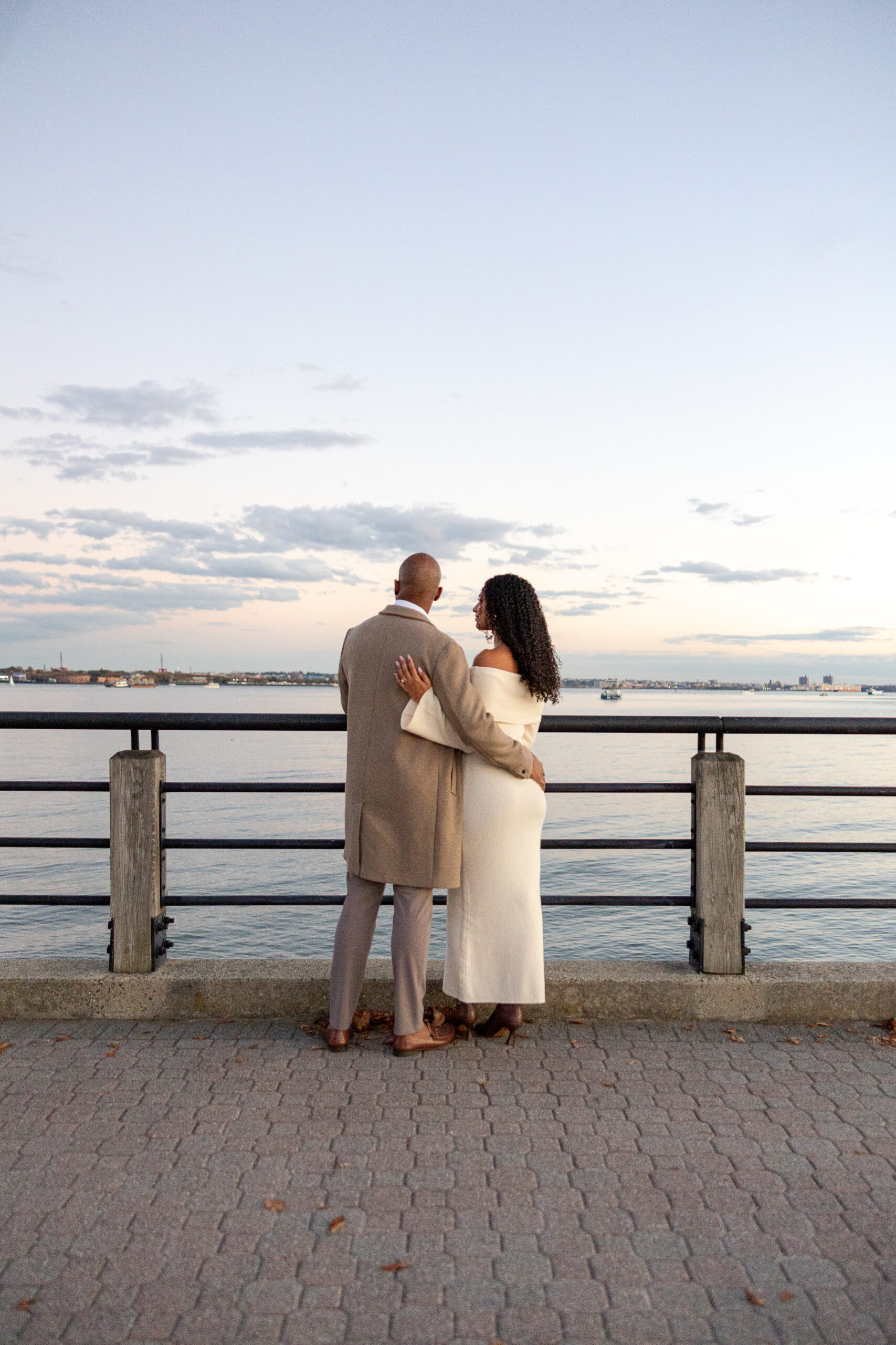 Golden hour engagement photos at Liberty State Park in Jersey City