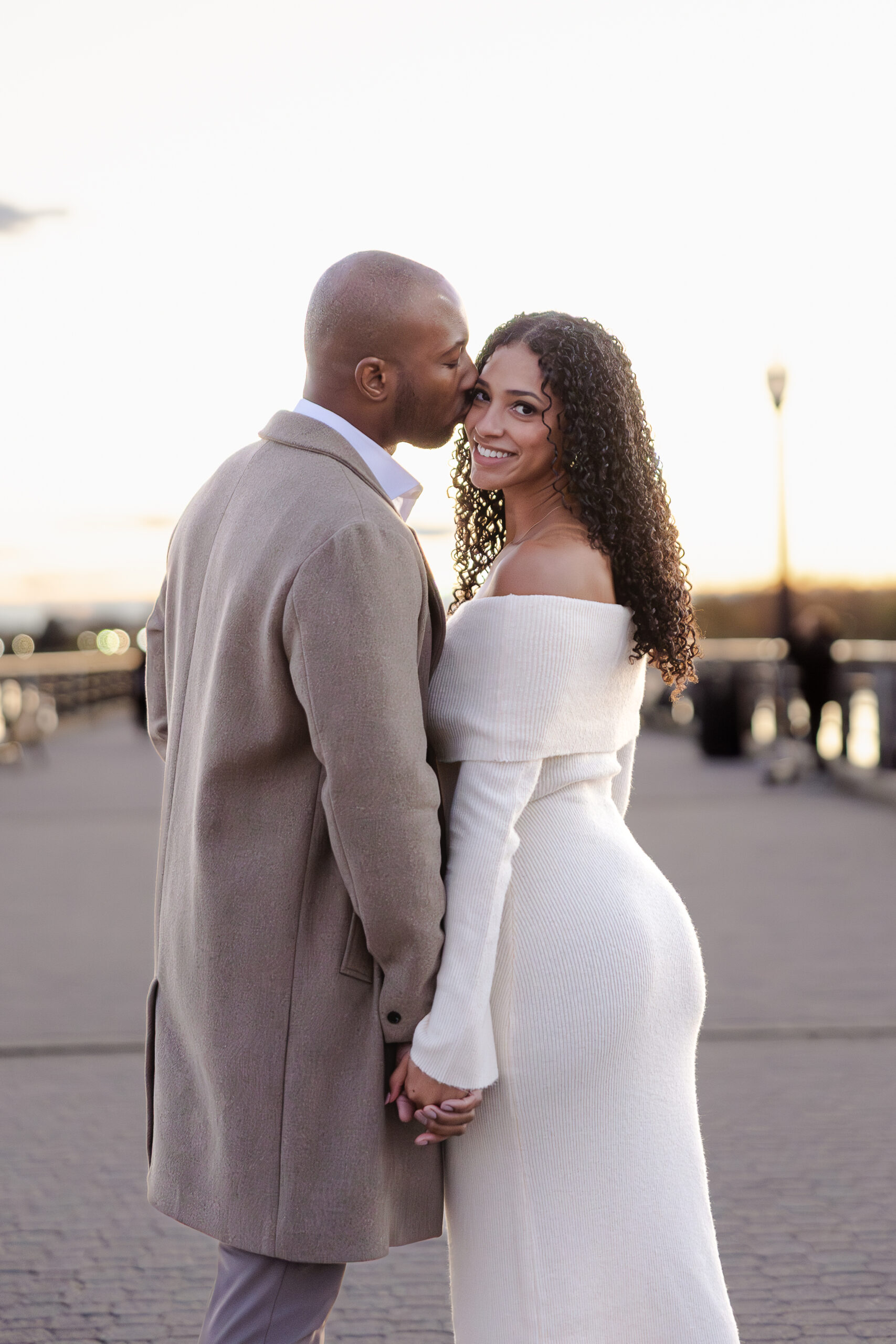 Golden hour engagement photos at Liberty State Park in Jersey City