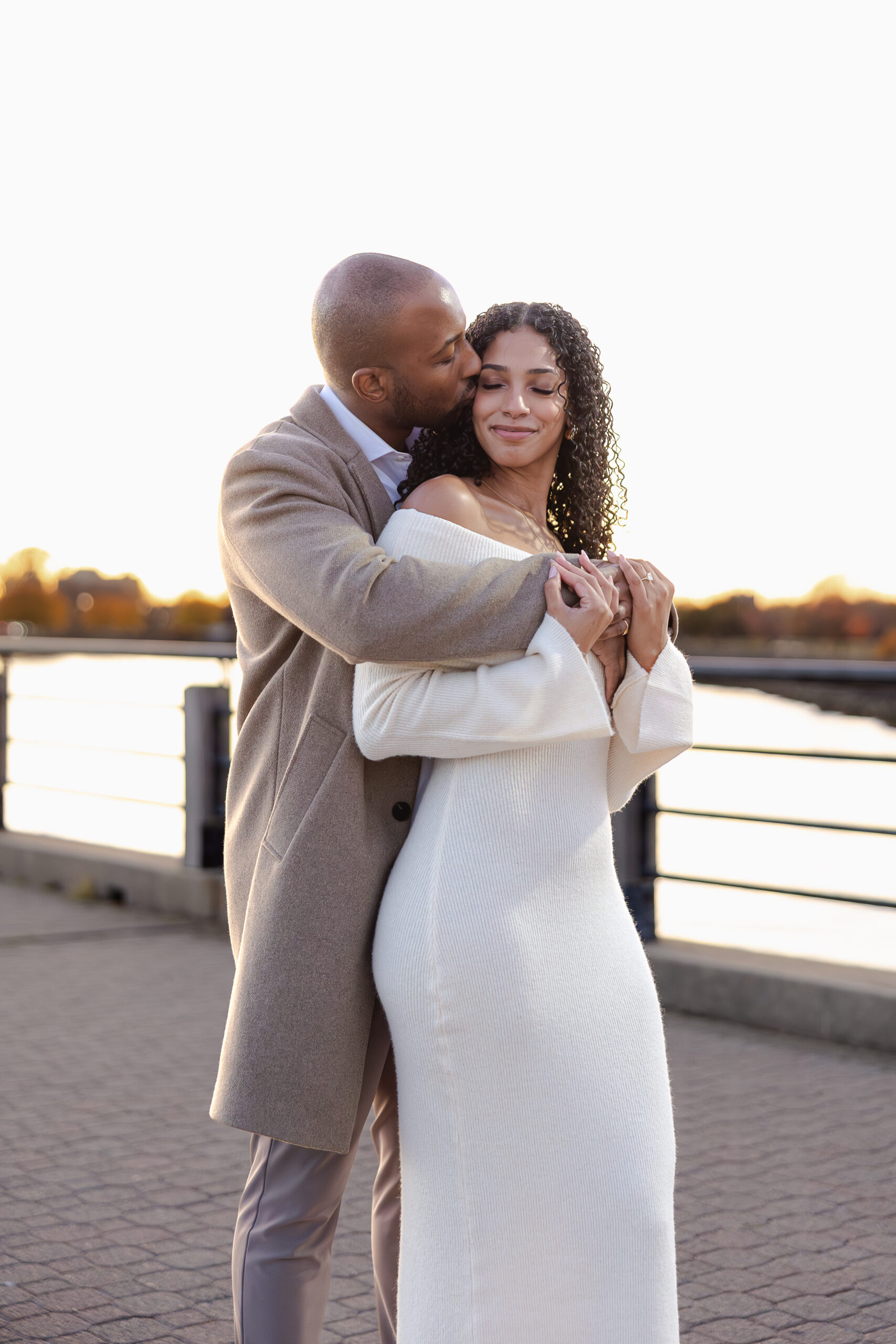 Golden hour engagement photos at Liberty State Park in Jersey City